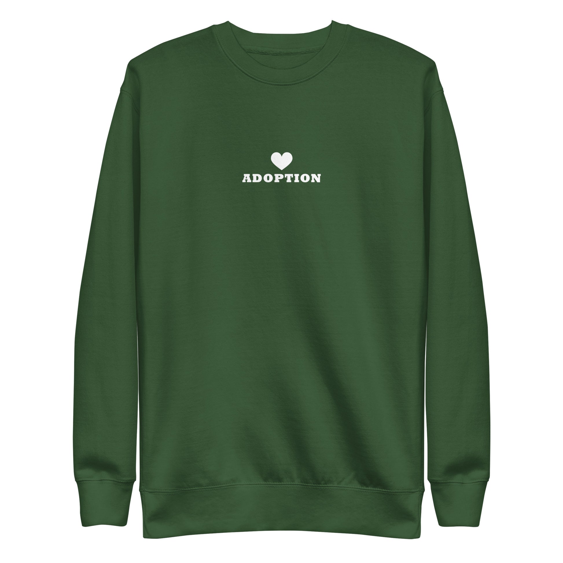 Adoption (heart) - Unisex Premium Sweatshirt - Adoption Stuff Store, Forest Green / S, Sweatshirt