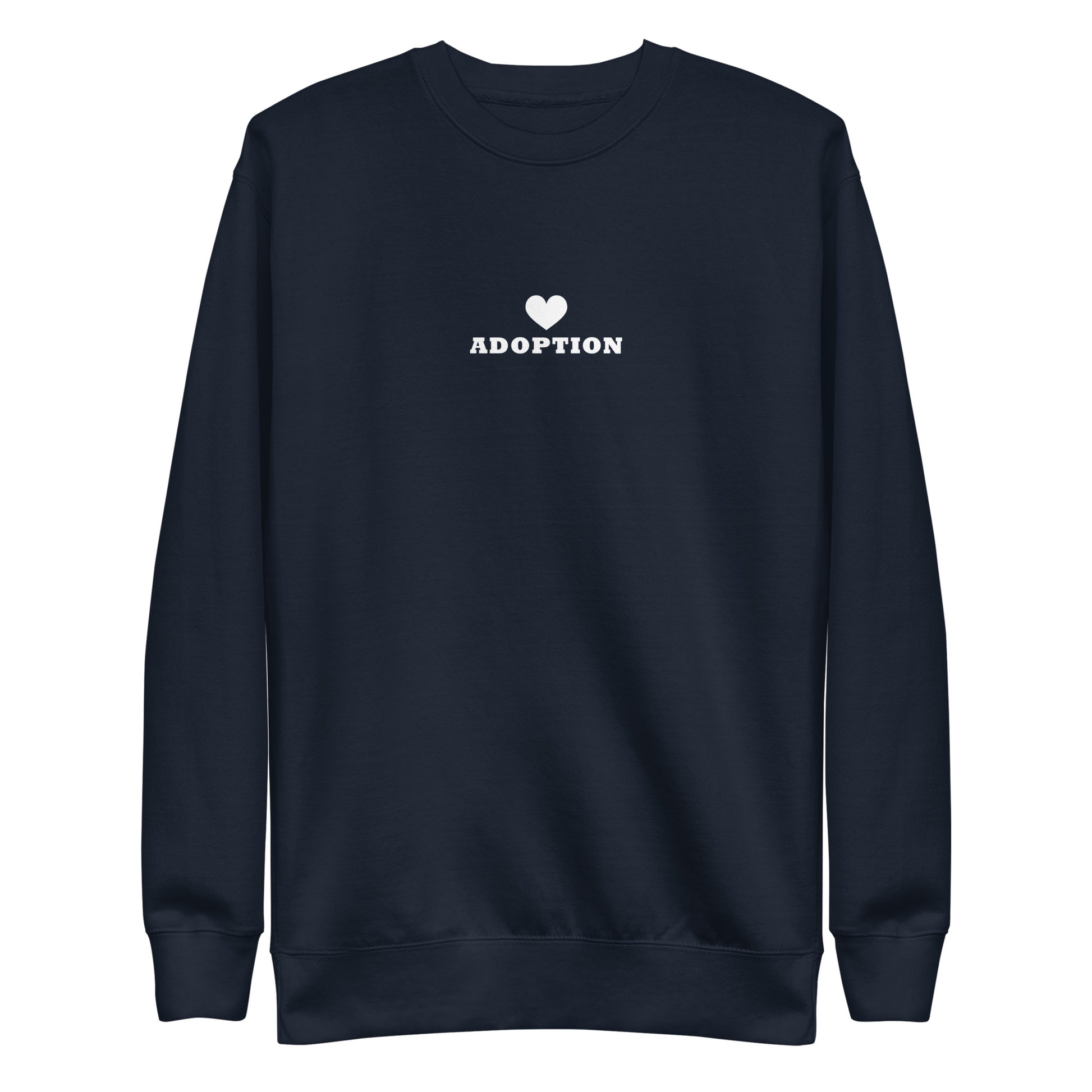 Adoption (heart) - Unisex Premium Sweatshirt - Adoption Stuff Store, Navy Blazer / S, Sweatshirt