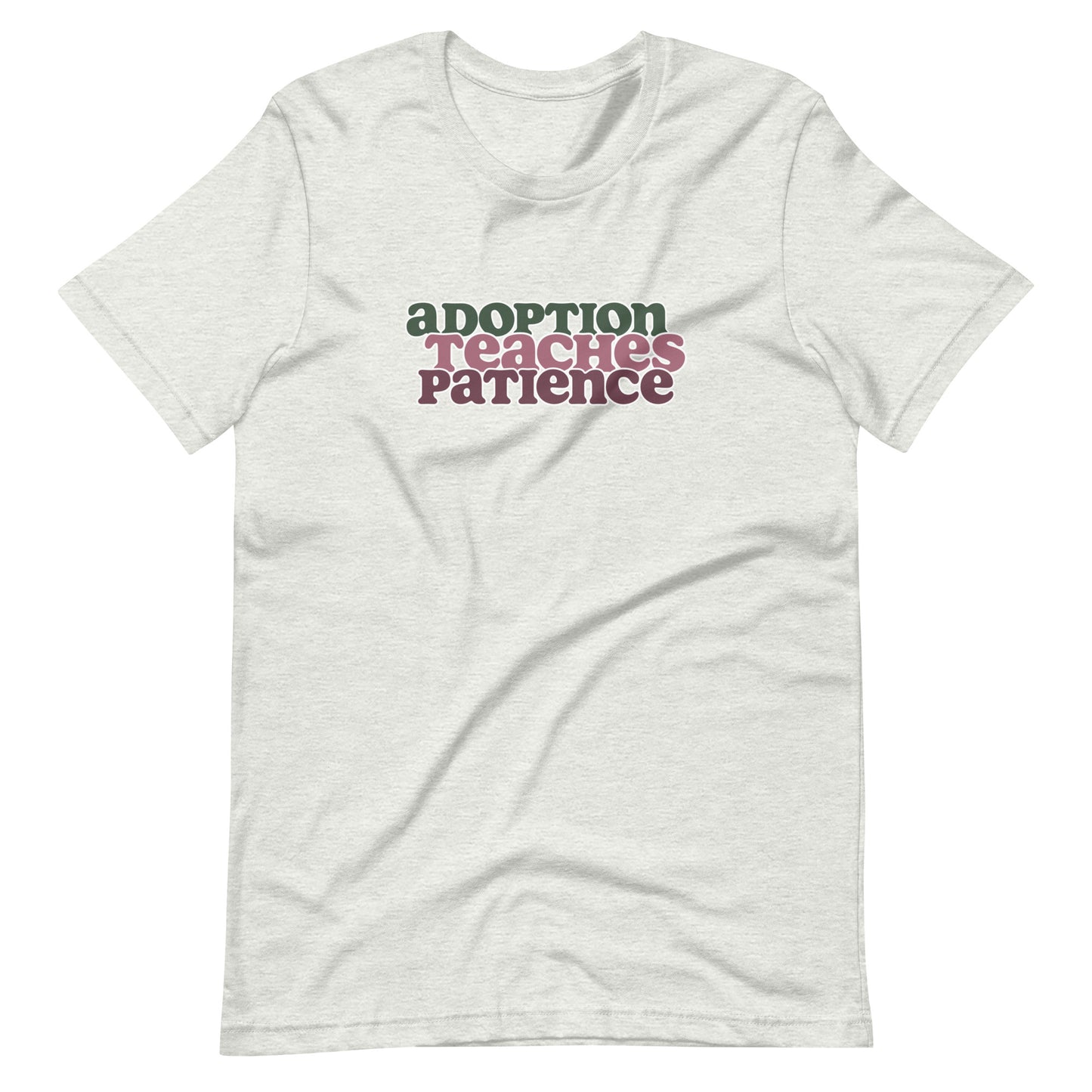 Adoption Teaches Patience - retro design on Unisex t-shirt - Adoption Stuff Store