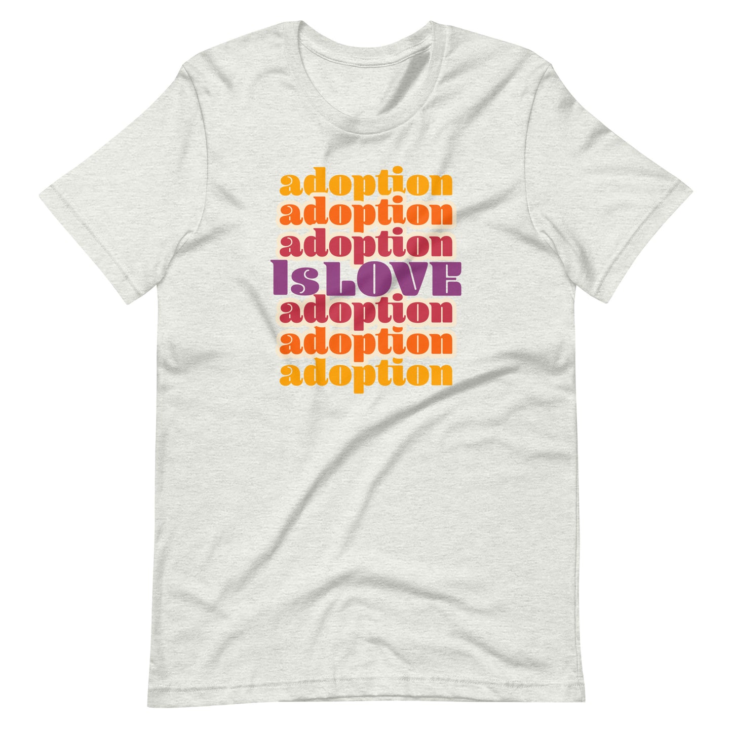 Adoption Is Love - retro design on a unisex t-shirt