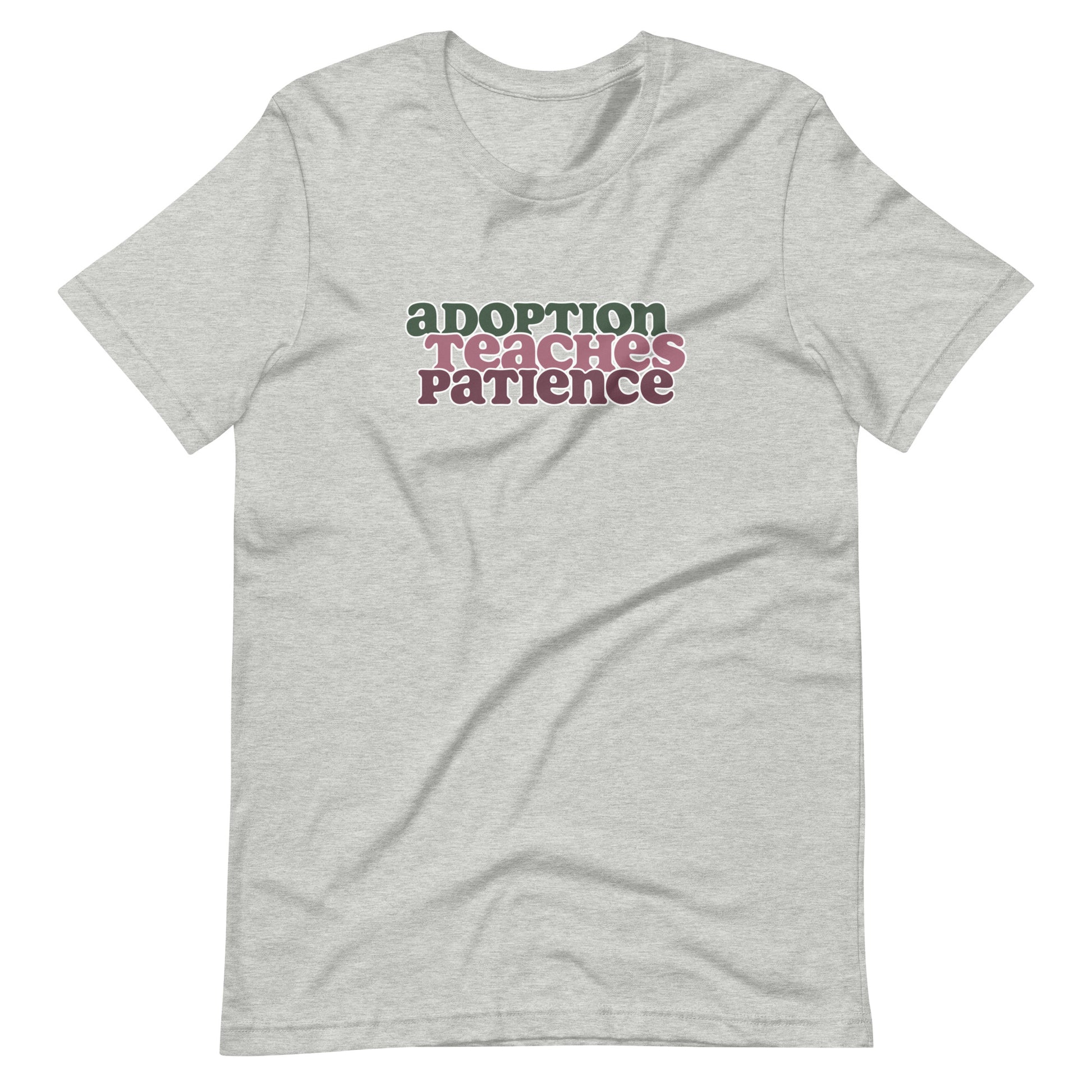 Adoption Teaches Patience - retro design on Unisex t-shirt - Adoption Stuff Store