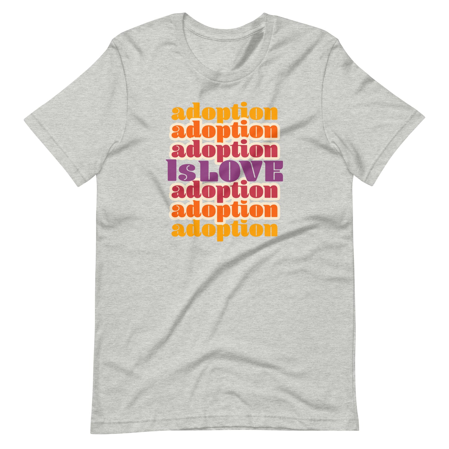 Adoption Is Love - retro design on a unisex t-shirt