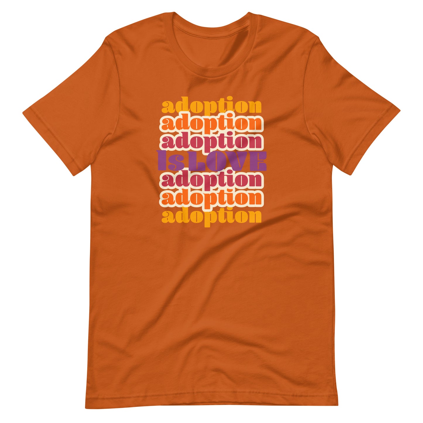 Adoption Is Love - retro design on a unisex t-shirt