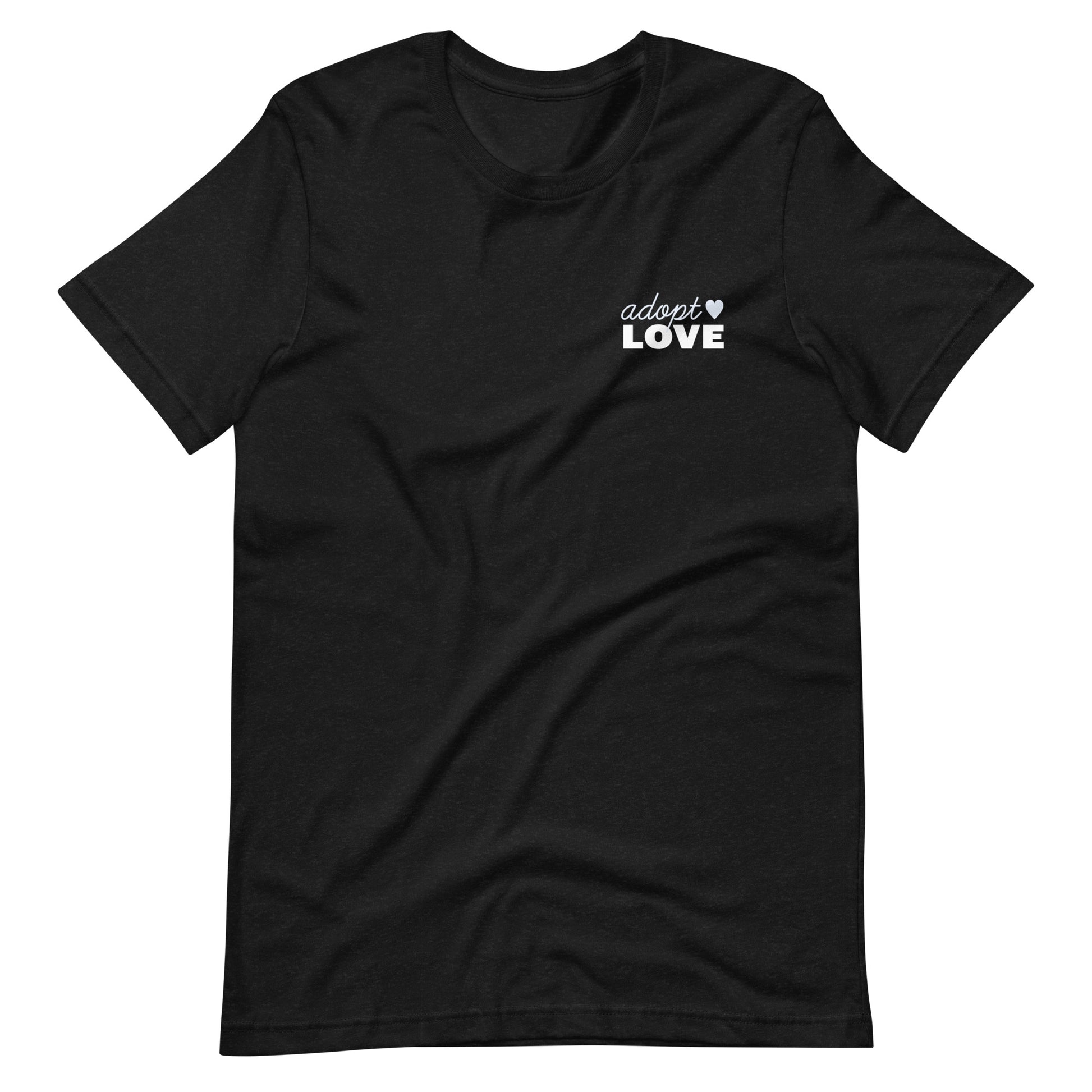 Adopt Love - Unisex t-shirt - Adoption Stuff Store, Black Heather / XS, T-shirt