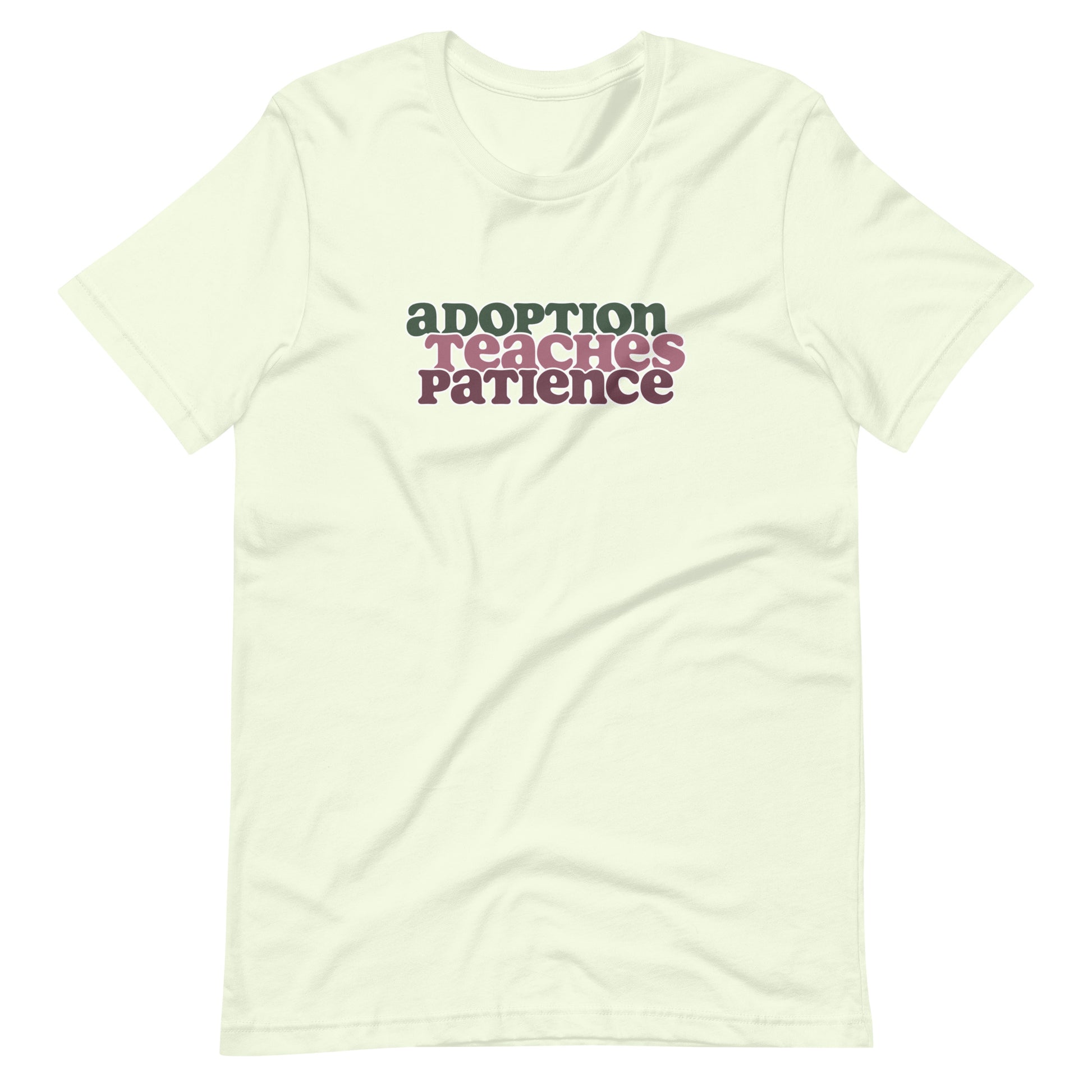 Adoption Teaches Patience - retro design on Unisex t-shirt - Adoption Stuff Store