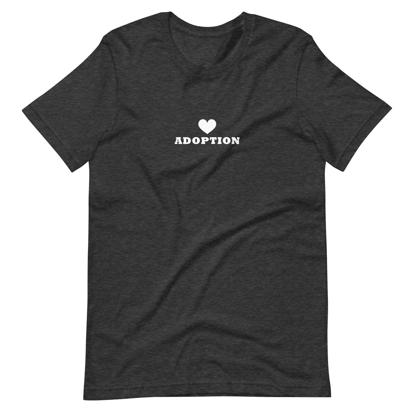 (Heart) Adoption - Unisex t-shirt - Adoption Stuff Store, Dark Grey Heather / XS, T-shirt