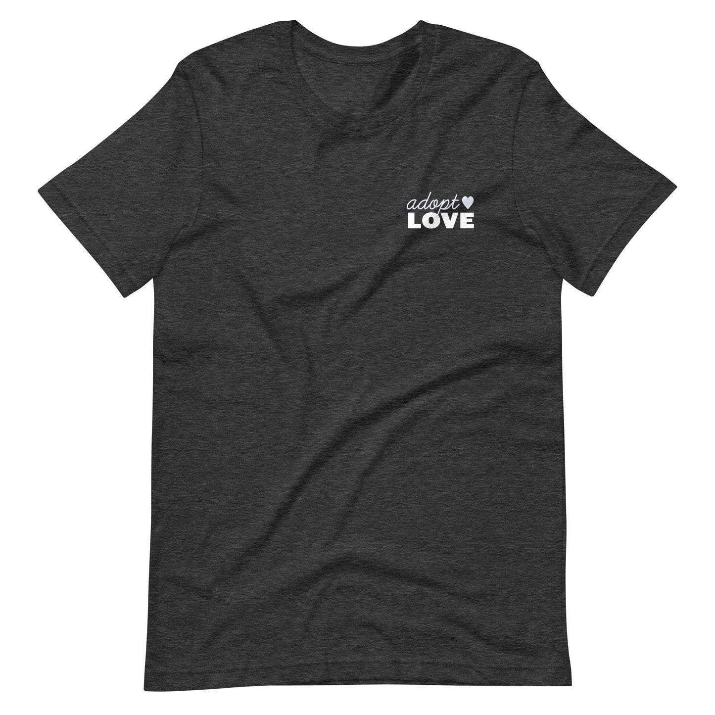 Adopt Love - Unisex t-shirt - Adoption Stuff Store, Dark Grey Heather / XS, T-shirt