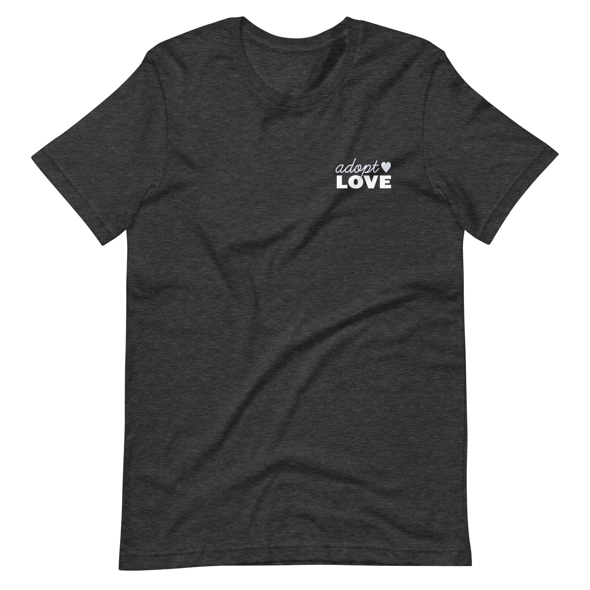 Adopt Love - Unisex t-shirt - Adoption Stuff Store, Dark Grey Heather / XS, T-shirt