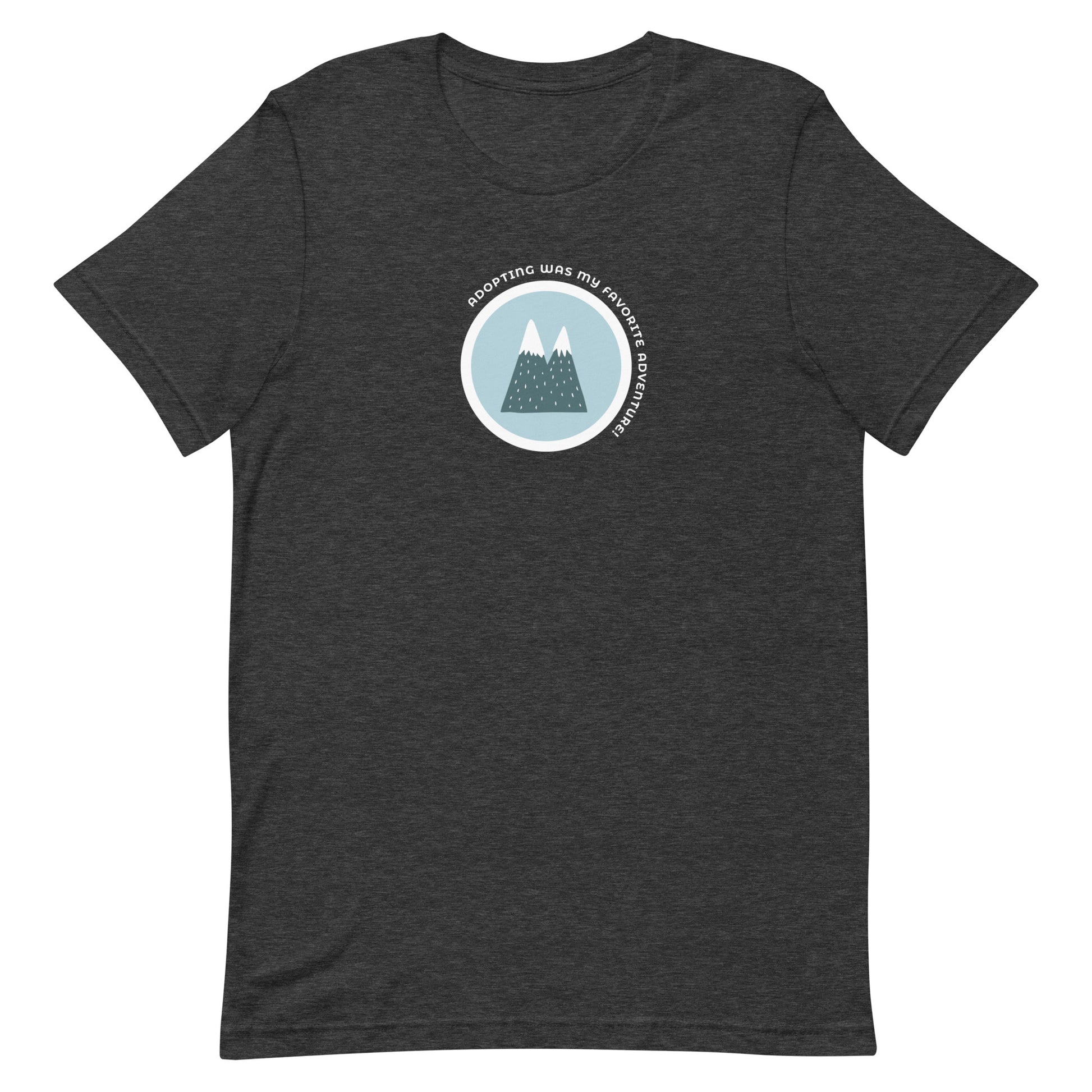 Adopting was my favorite adventure! - t-shirt with mountains - Adoption Stuff Store