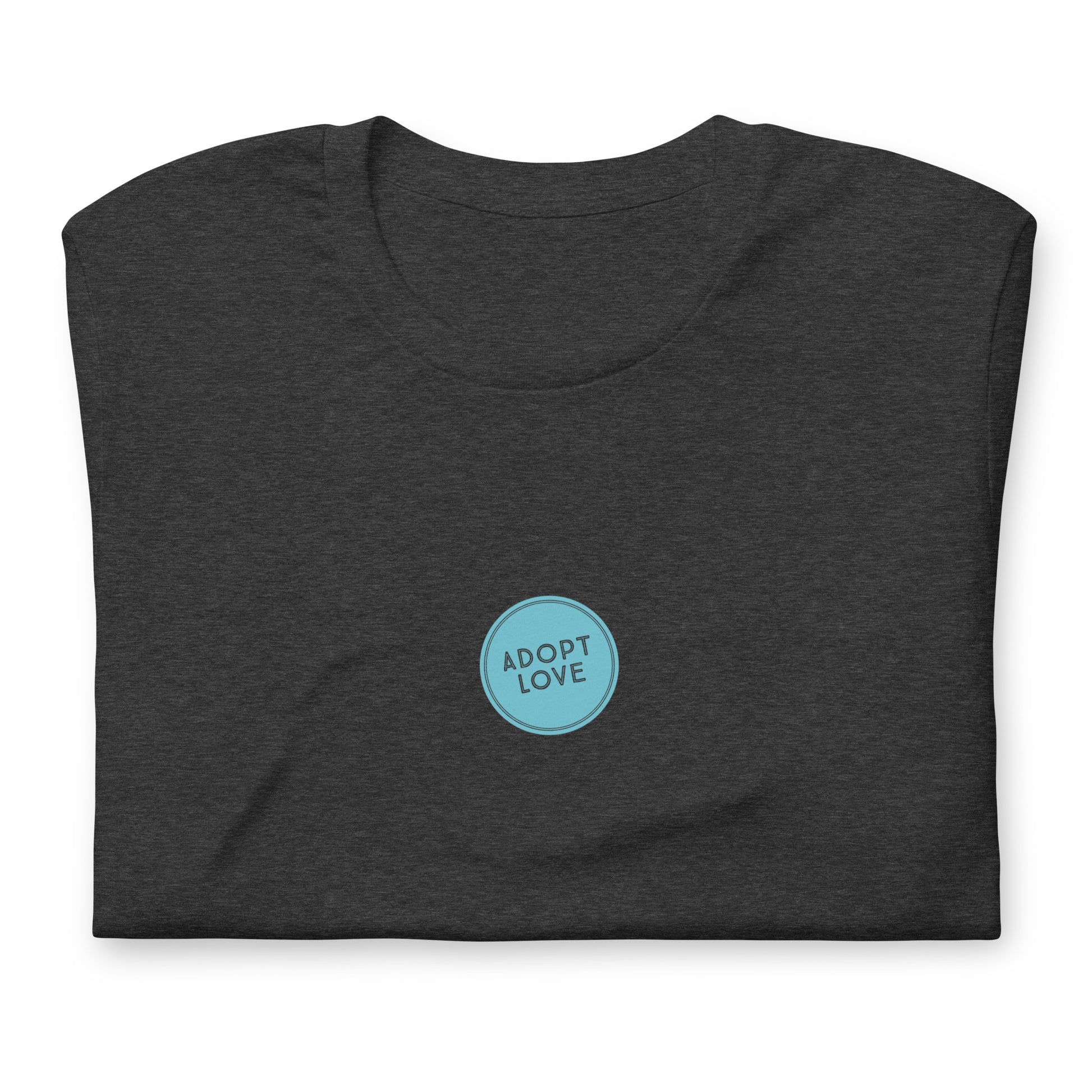 ADOPT LOVE - blue circle design on Unisex t-shirt - Adoption Stuff Store, , T-shirt