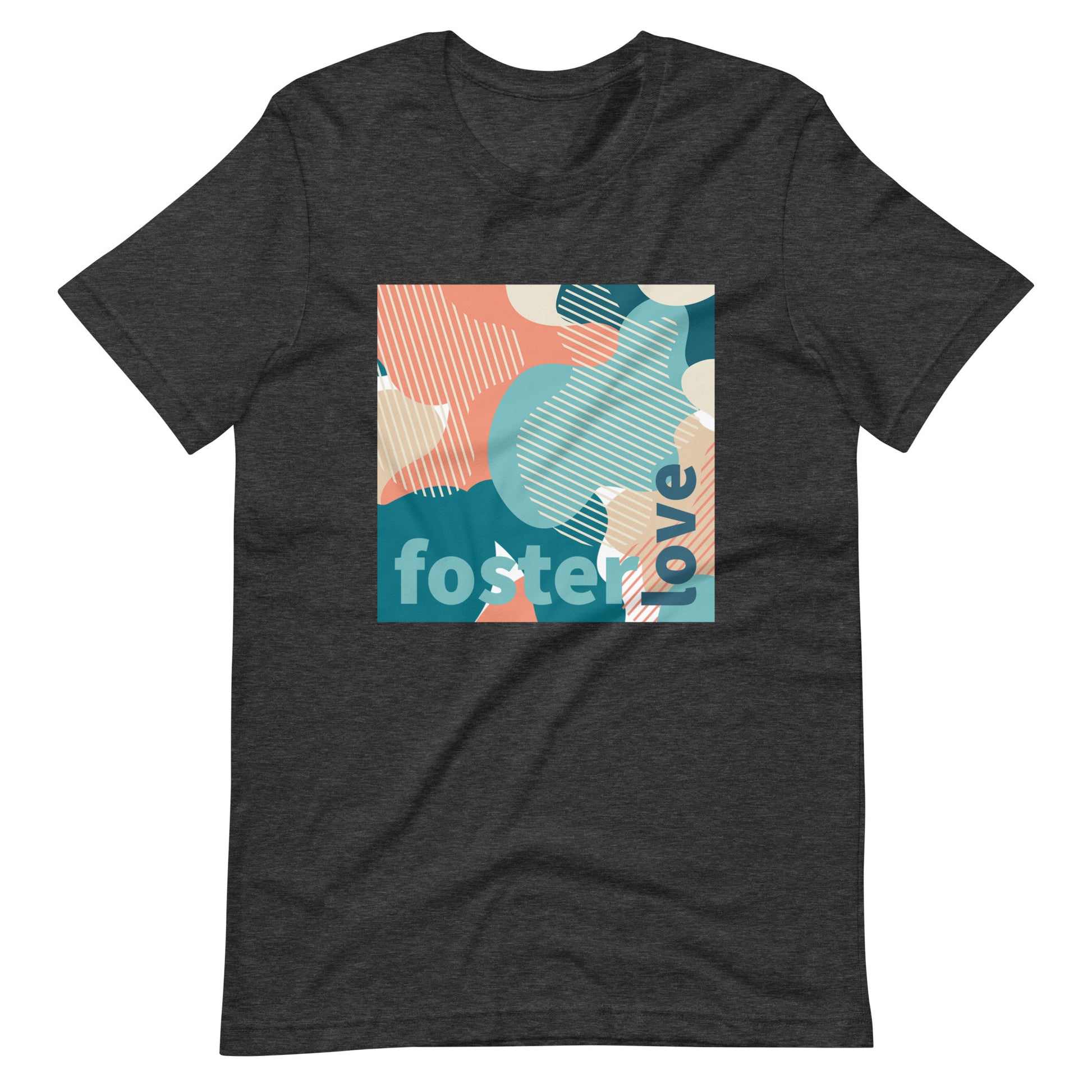 Foster Love - camo design unisex t-shirt - Adoption Stuff Store, Dark Grey Heather / XS, T-shirt