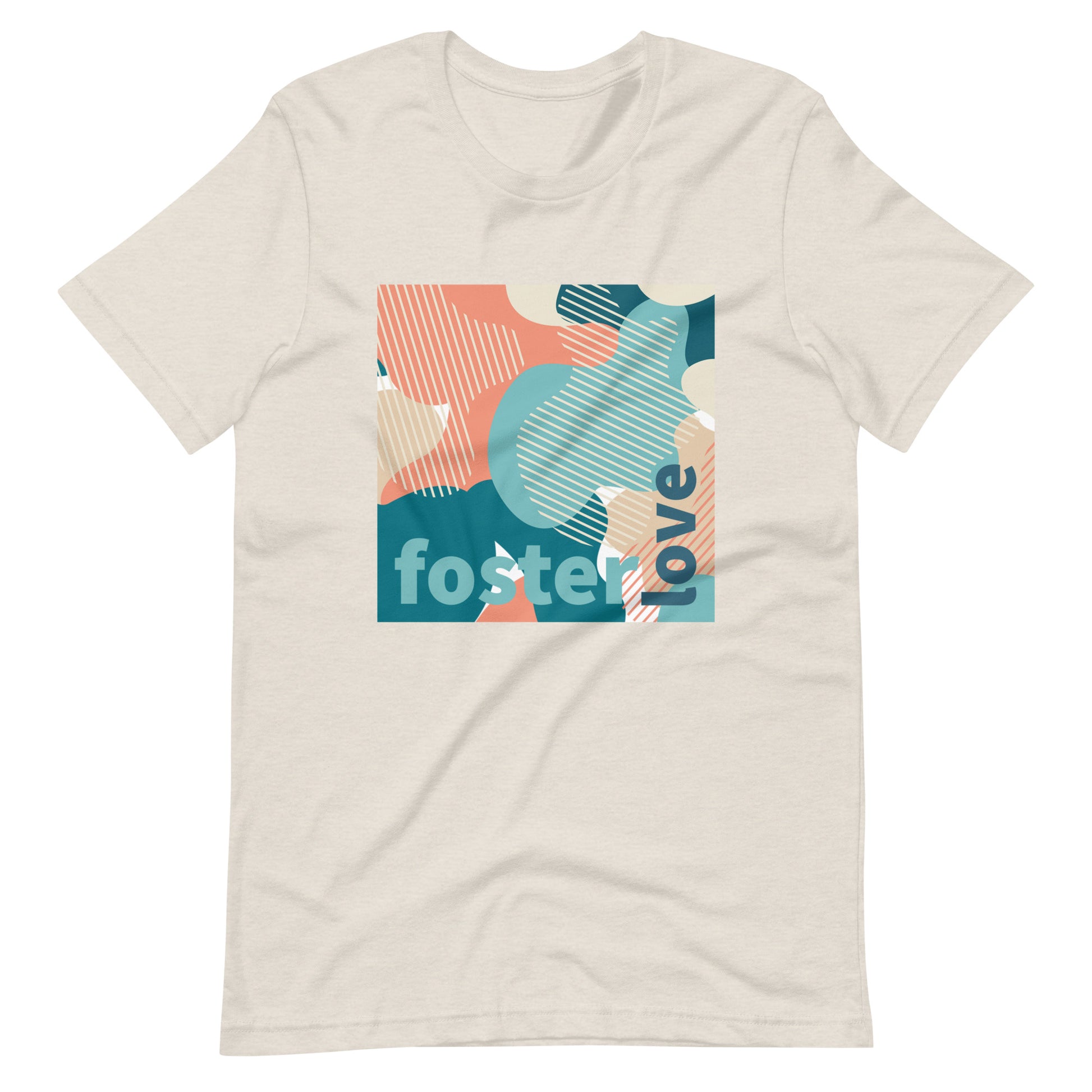 Foster Love - camo design unisex t-shirt - Adoption Stuff Store, Heather Dust / S, T-shirt