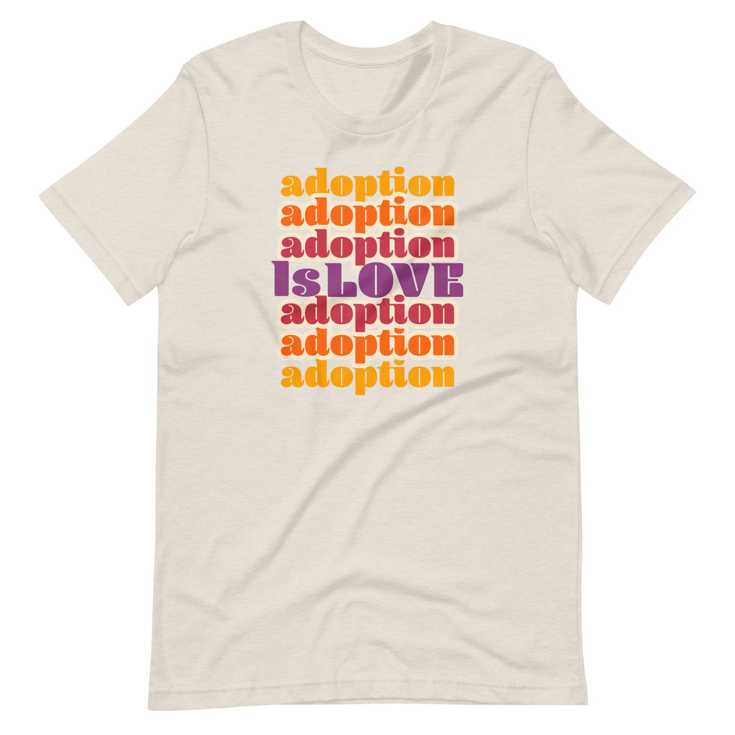 Adoption Is Love - retro design on a unisex t-shirt