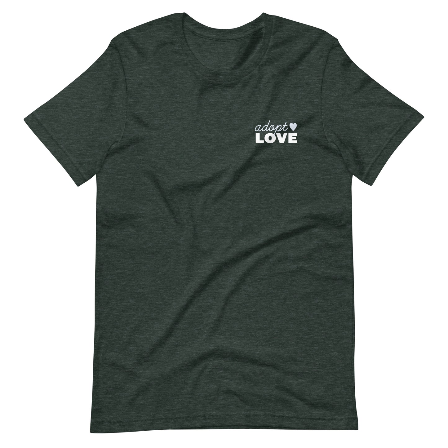 Adopt Love - Unisex t-shirt - Adoption Stuff Store, Heather Forest / S, T-shirt