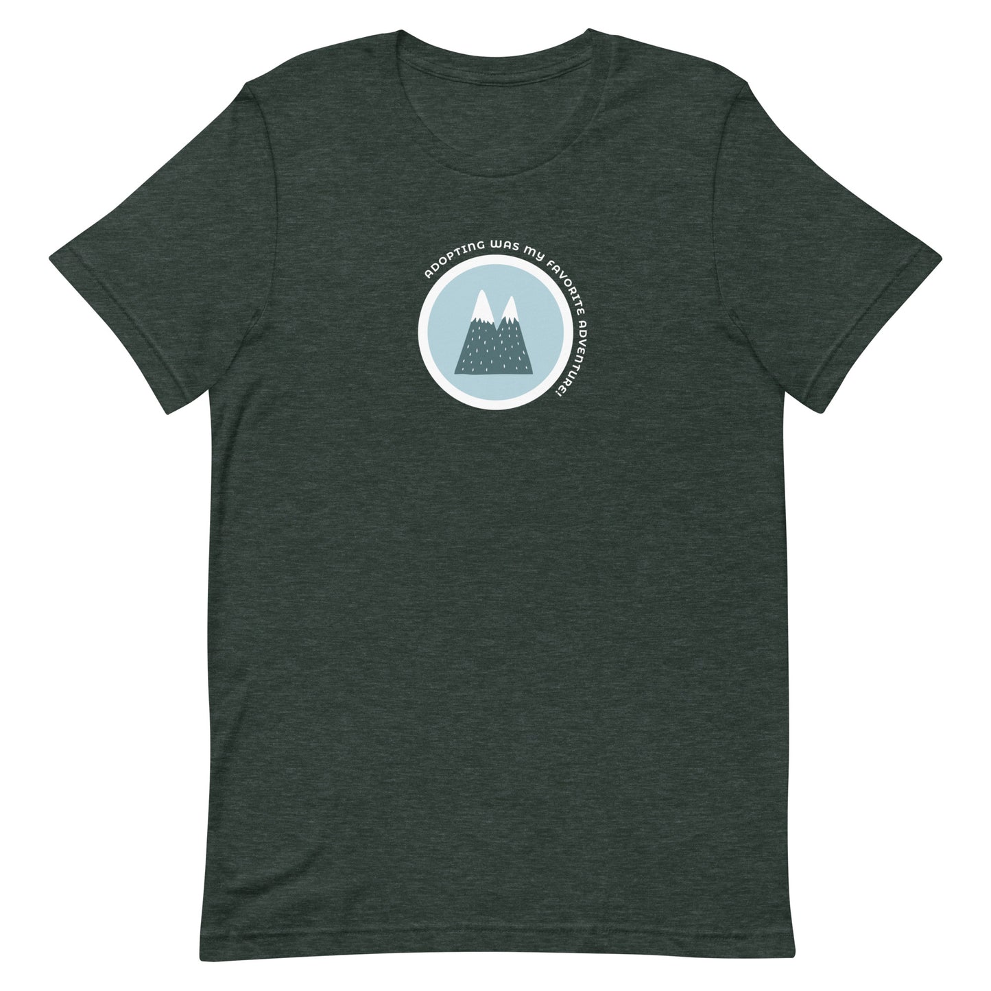 Adopting was my favorite adventure! - t-shirt with mountains - Adoption Stuff Store