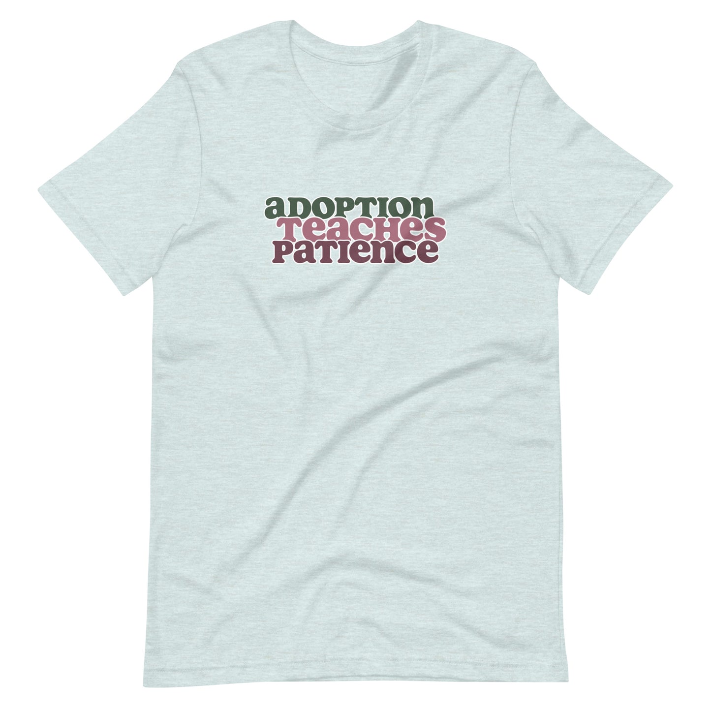 Adoption Teaches Patience - retro design on Unisex t-shirt - Adoption Stuff Store