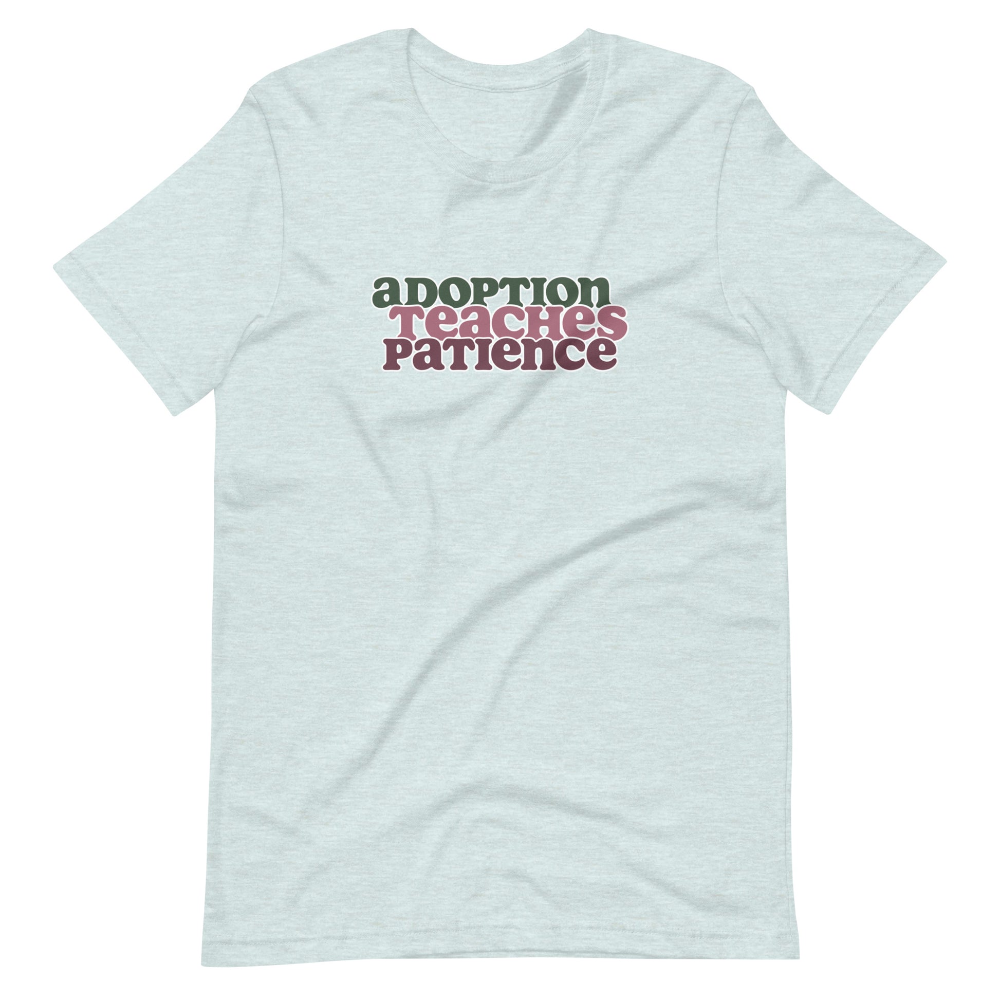 Adoption Teaches Patience - retro design on Unisex t-shirt - Adoption Stuff Store