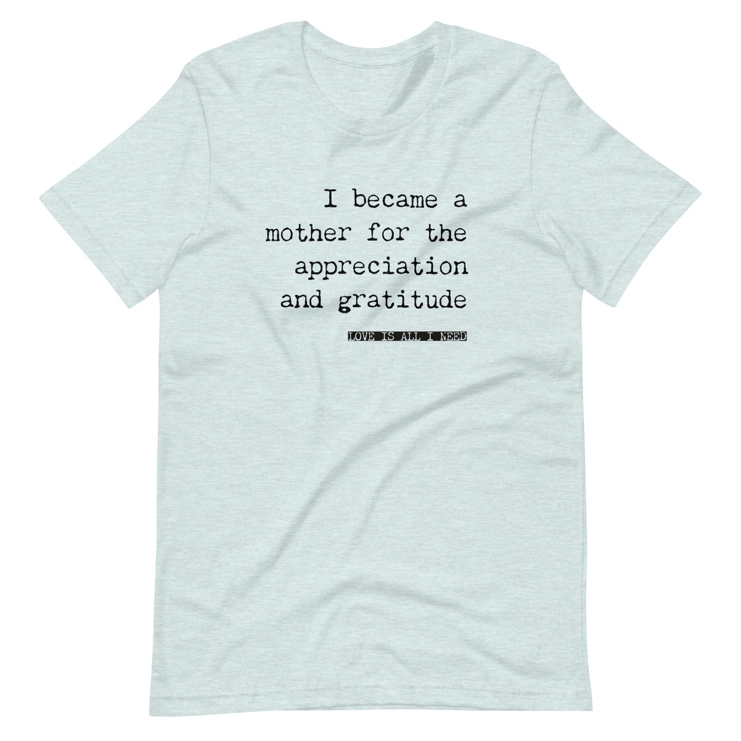 I Became a Mother for the Appreciation and Fame - funny t-shirt - Adoption Stuff Store, Heather Prism Ice Blue / XS, T-shirt