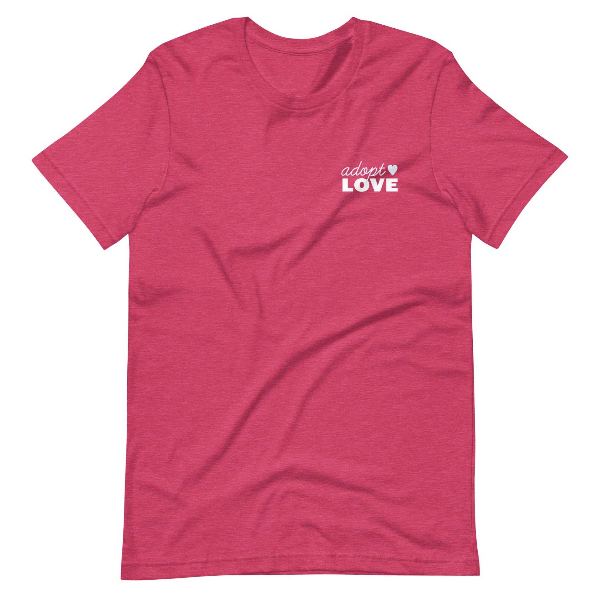 Adopt Love - Unisex t-shirt - Adoption Stuff Store, Heather Raspberry / S, T-shirt