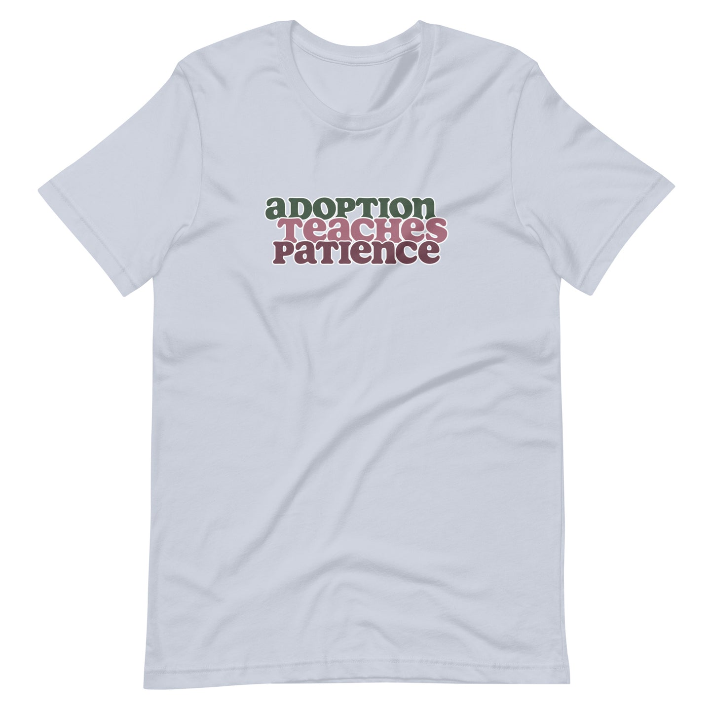 Adoption Teaches Patience - retro design on Unisex t-shirt - Adoption Stuff Store