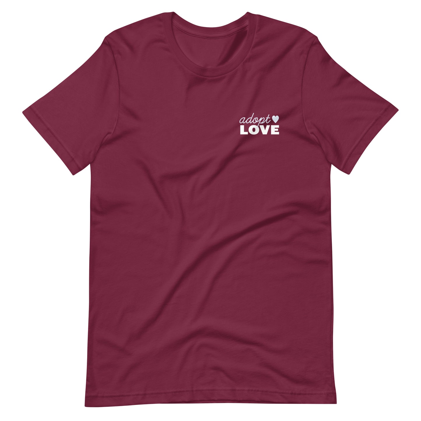 Adopt Love - Unisex t-shirt - Adoption Stuff Store, Maroon / XS, T-shirt