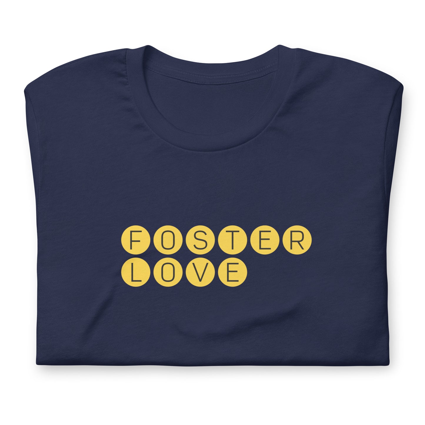 FOSTER LOVE - yellow graphic on a Unisex t-shirt - Adoption Stuff Store