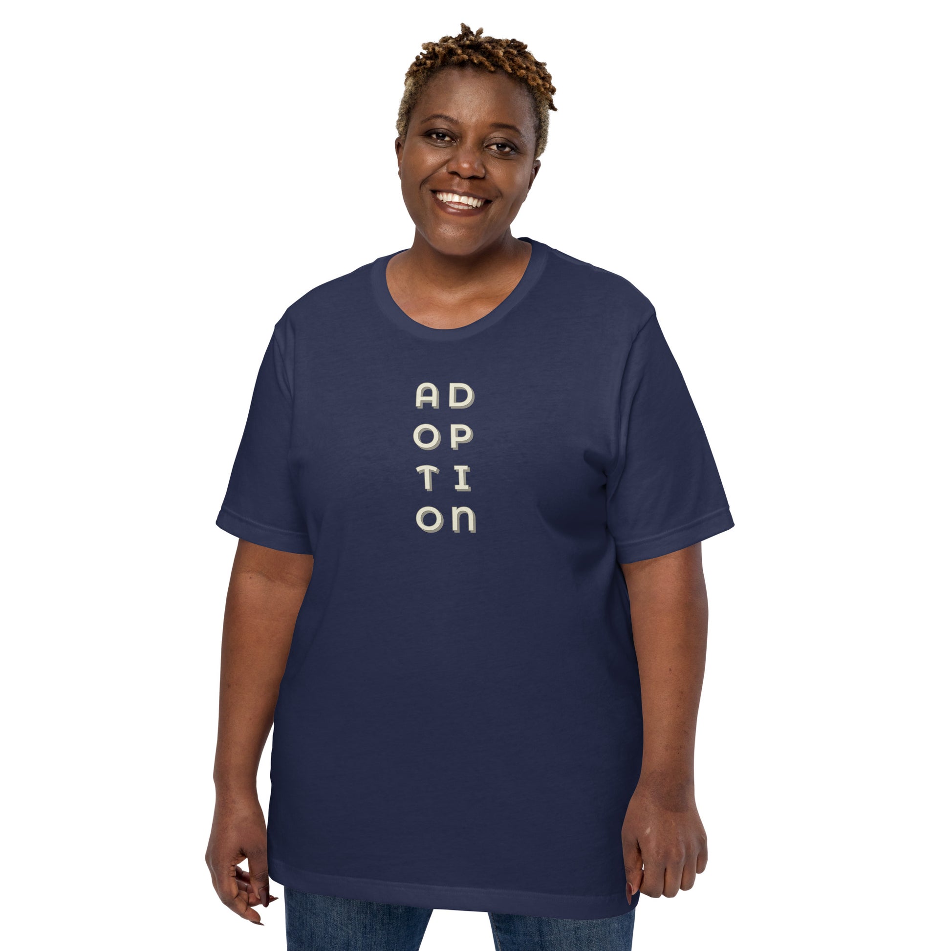 ADOPTION - vertical graphic on Unisex t-shirt - Adoption Stuff Store, , T-shirt