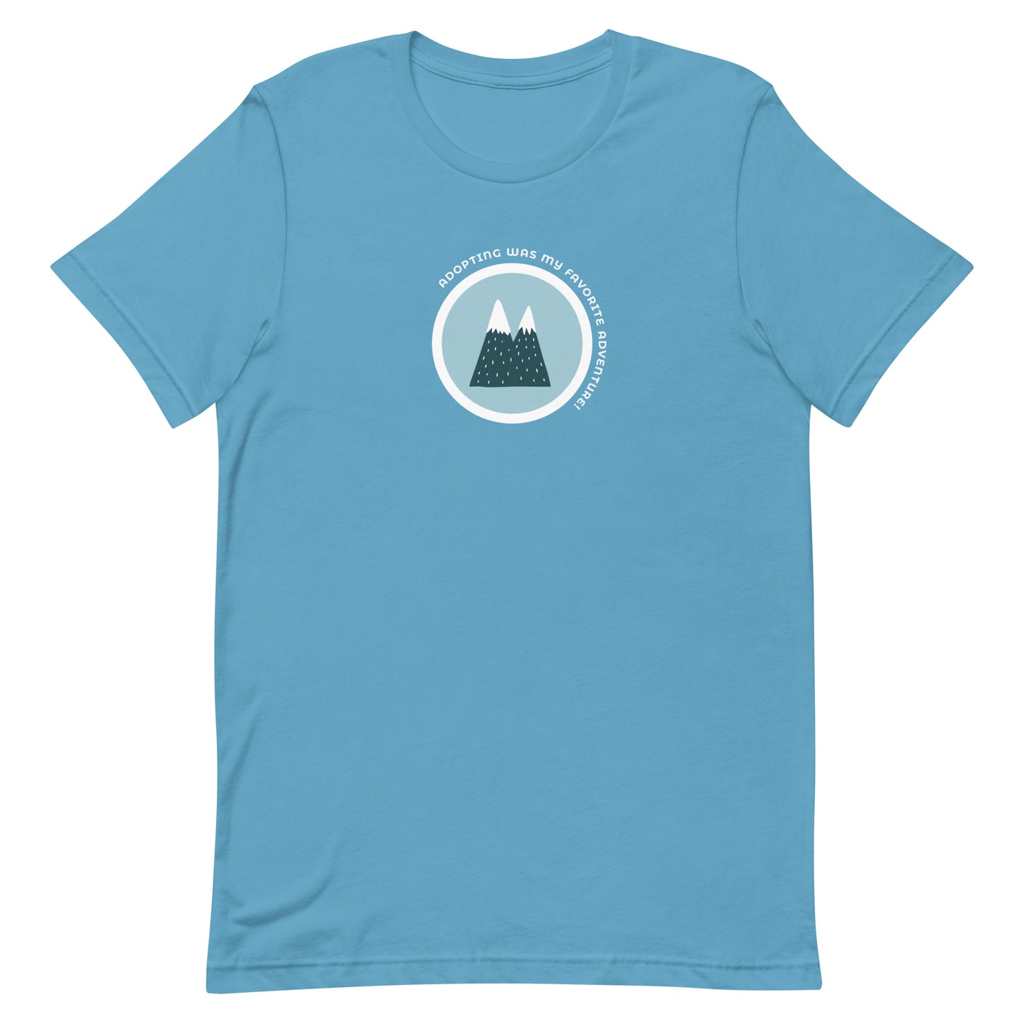 Adopting was my favorite adventure! - t-shirt with mountains - Adoption Stuff Store