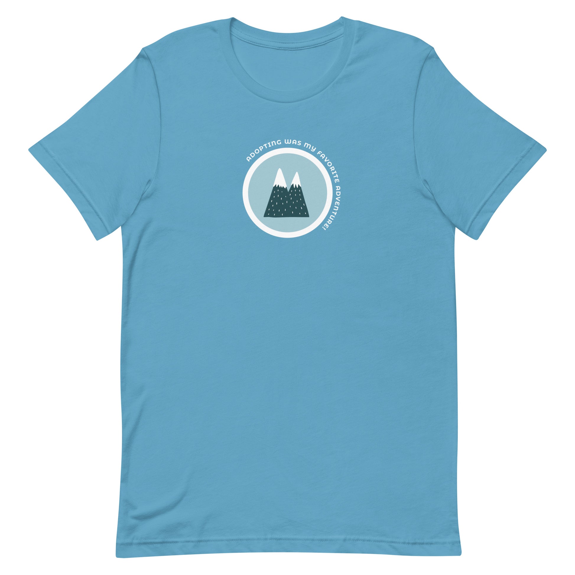 Adopting was my favorite adventure! - t-shirt with mountains - Adoption Stuff Store