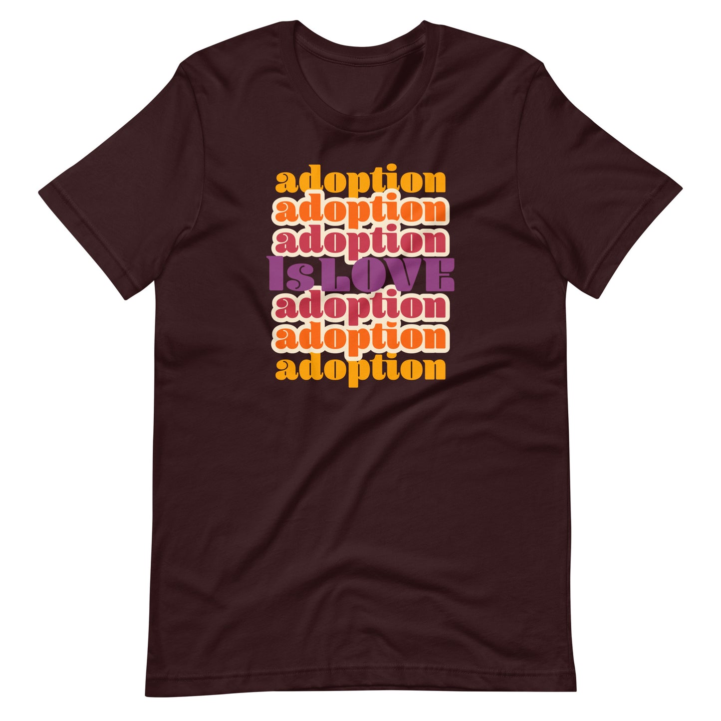 Adoption Is Love - retro design on a unisex t-shirt