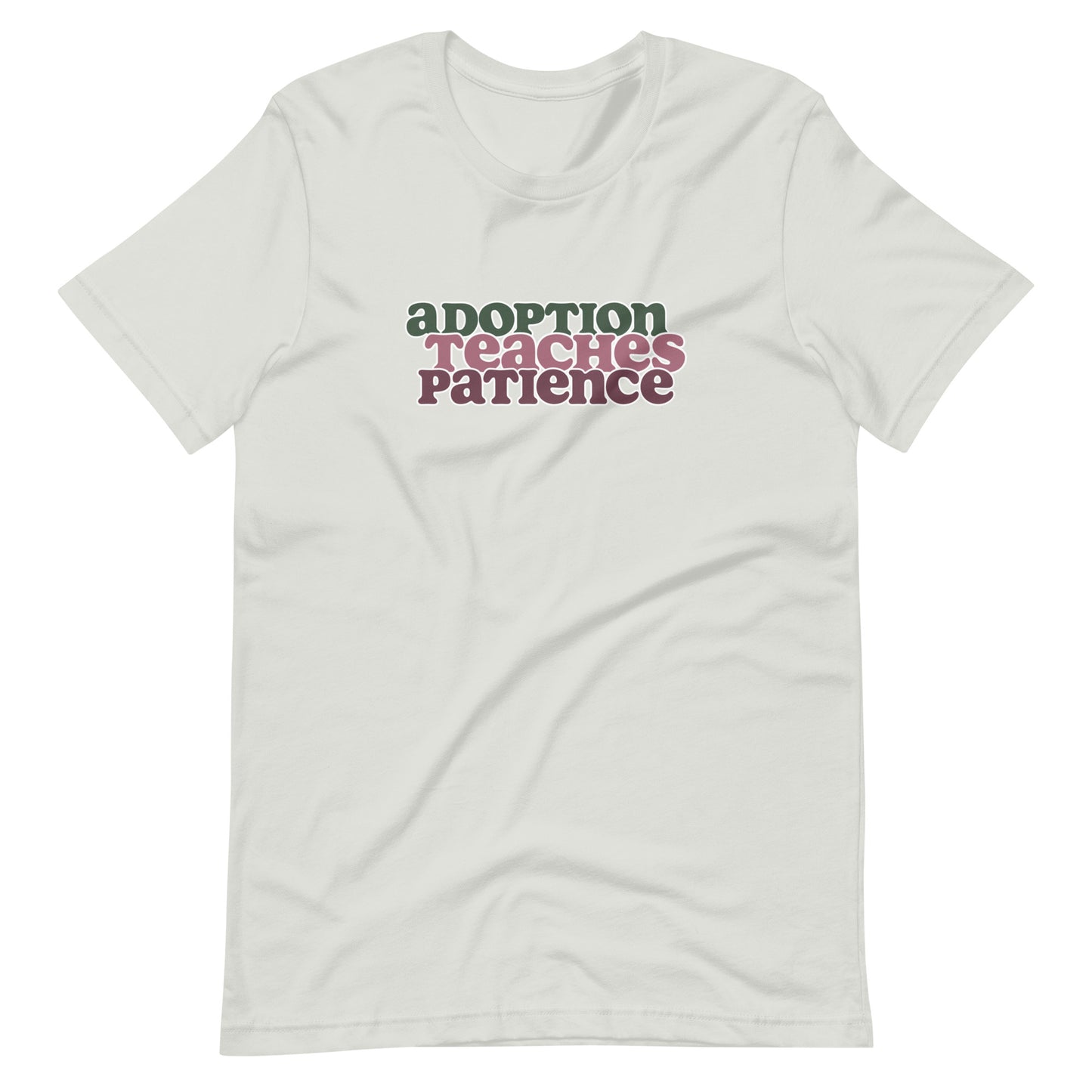 Adoption Teaches Patience - retro design on Unisex t-shirt - Adoption Stuff Store