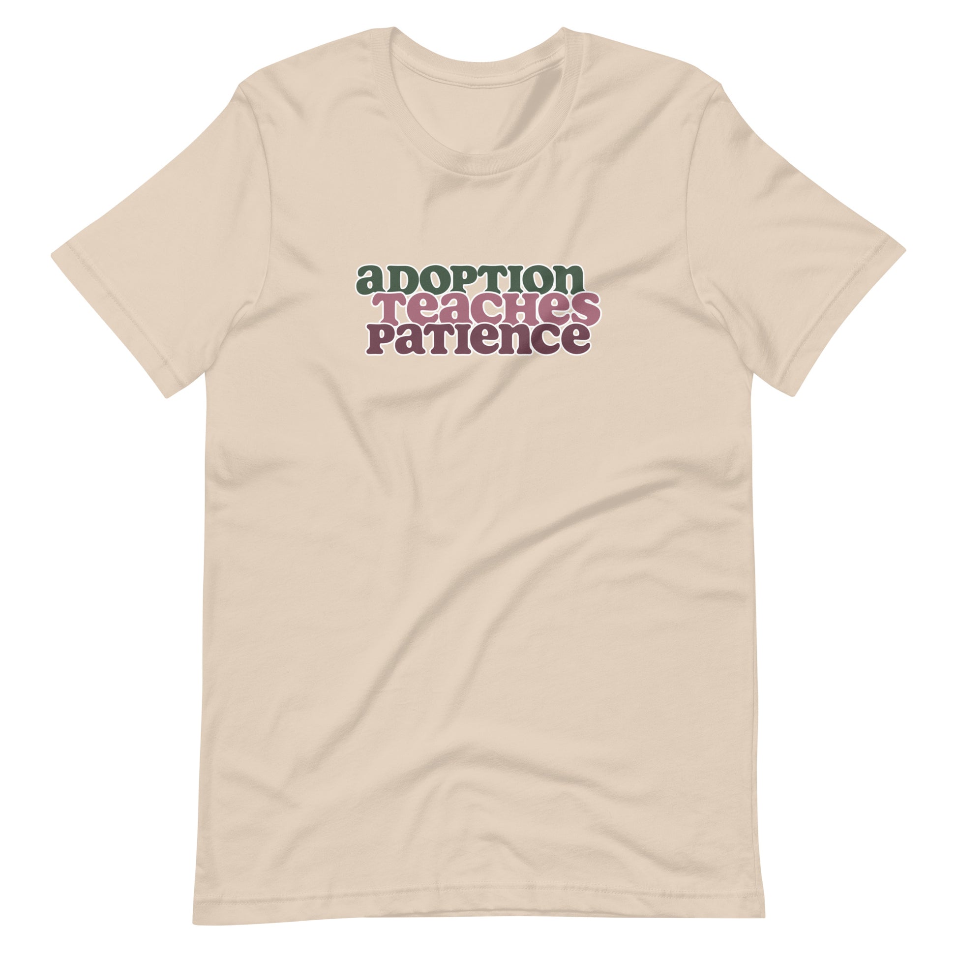 Adoption Teaches Patience - retro design on Unisex t-shirt - Adoption Stuff Store