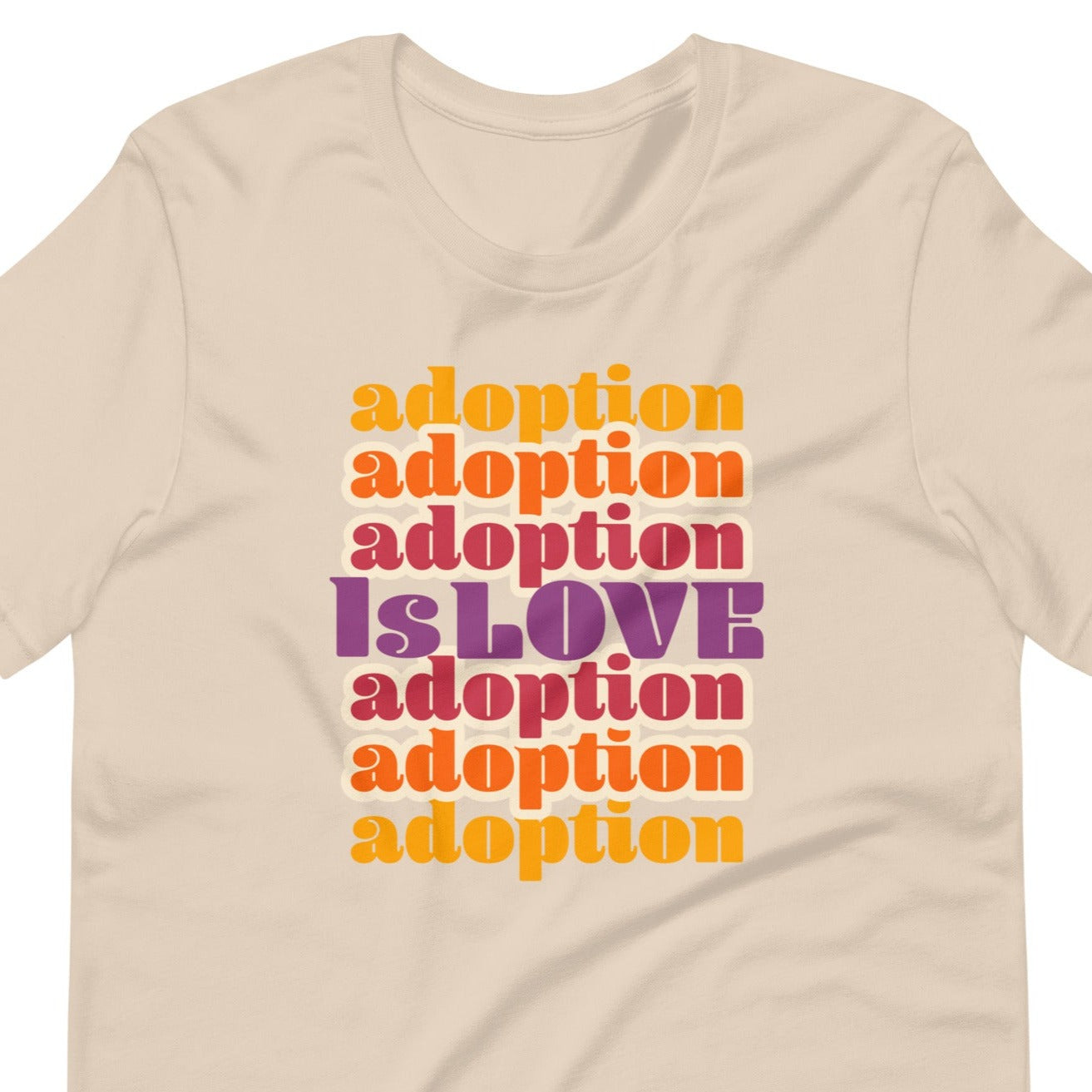 Adoption Stuff Store Adoption is Love retro graphic on t-shirt