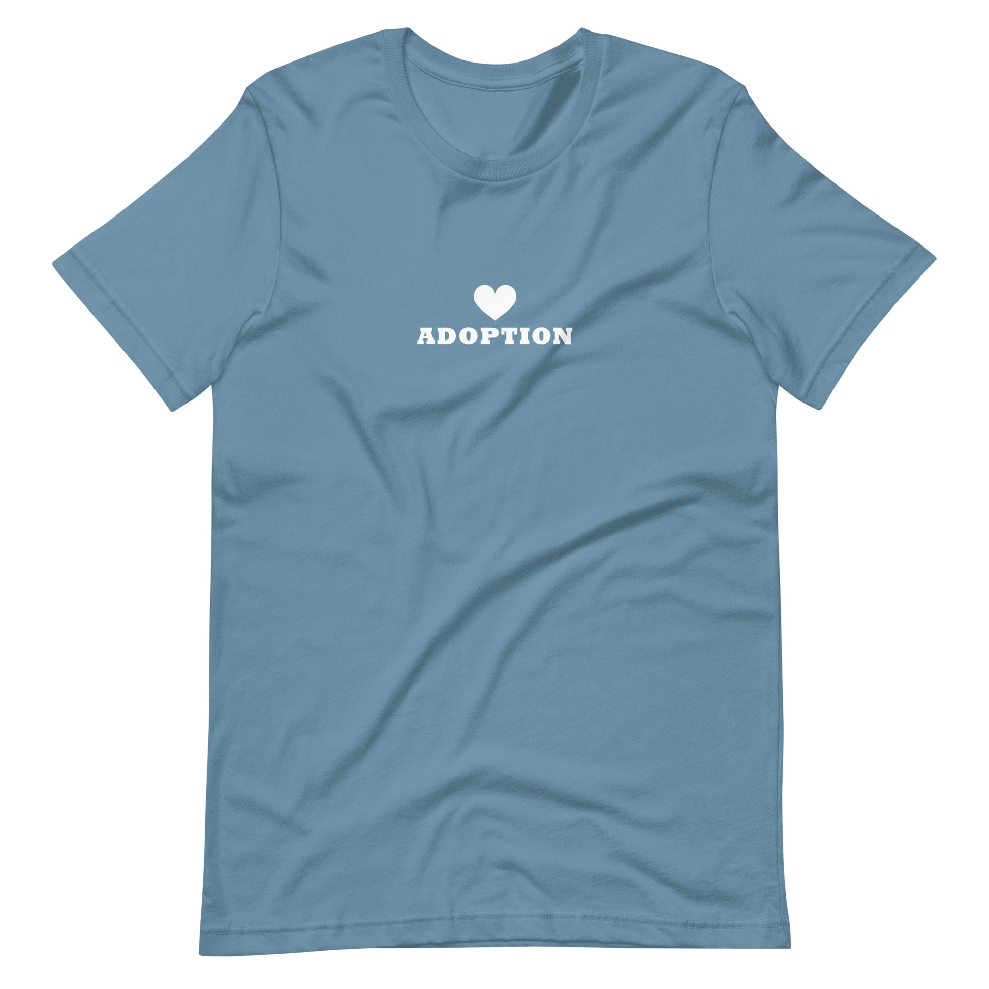 (Heart) Adoption - Unisex t-shirt - Adoption Stuff Store, Steel Blue / S, T-shirt