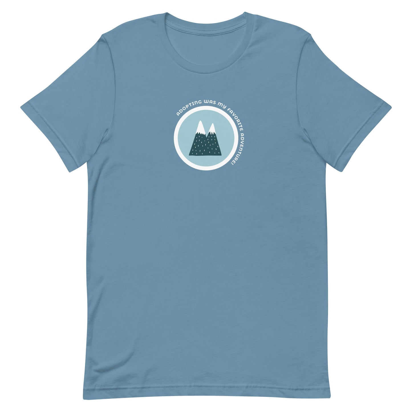 Adopting was my favorite adventure! - t-shirt with mountains - Adoption Stuff Store