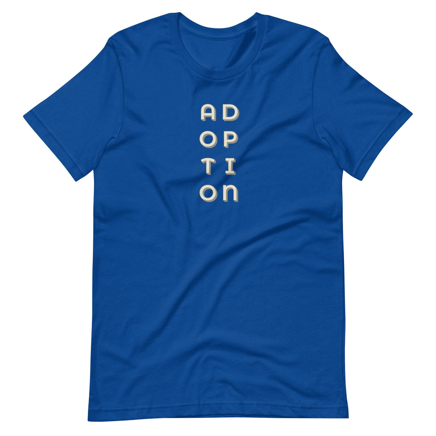 ADOPTION - vertical graphic on Unisex t-shirt - Adoption Stuff Store, True Royal / S, T-shirt