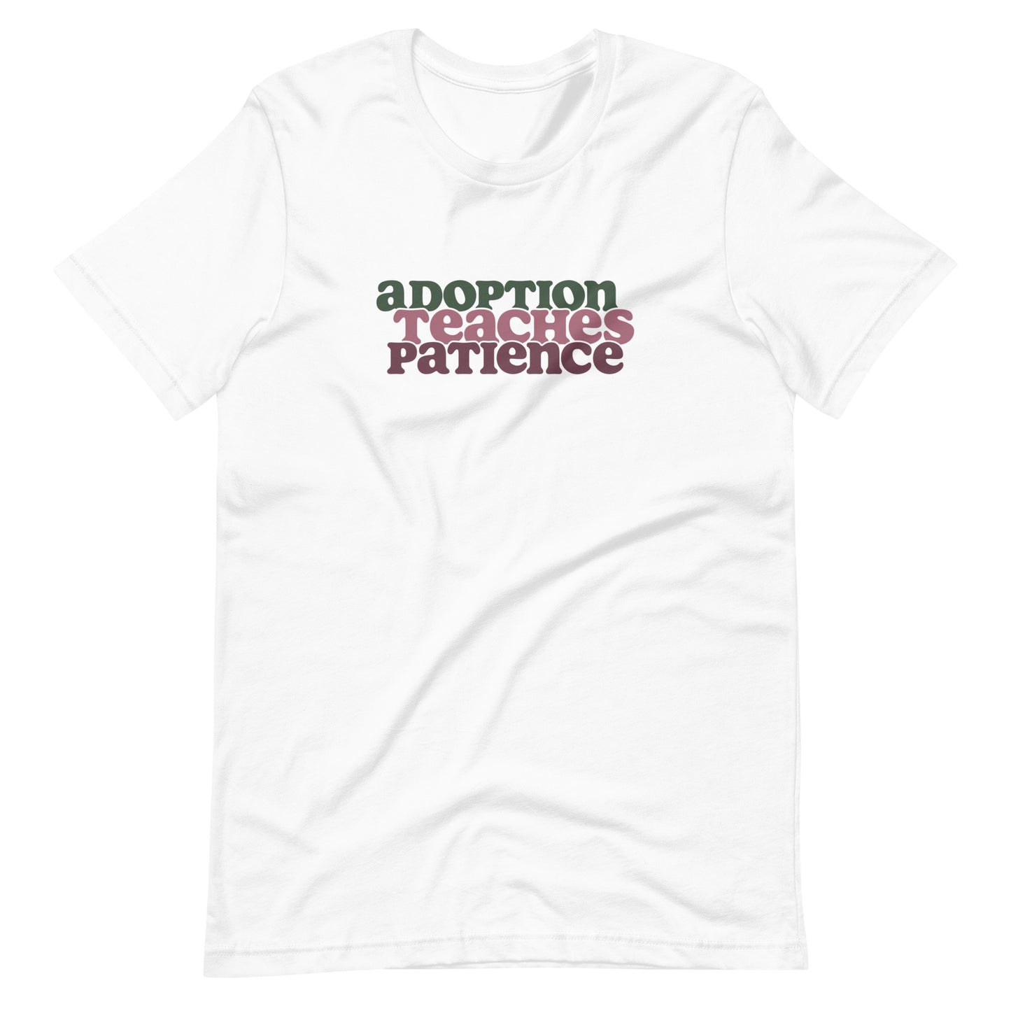 Adoption Teaches Patience - retro design on Unisex t-shirt - Adoption Stuff Store