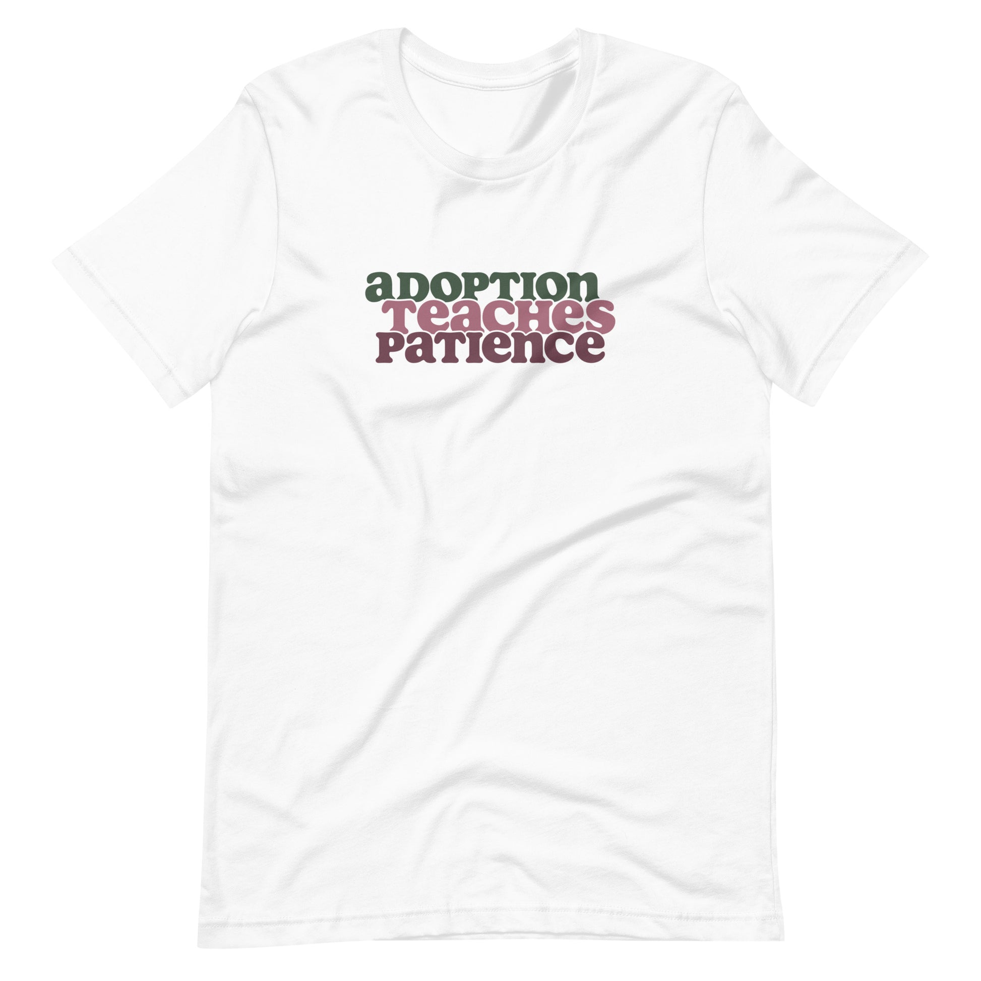 Adoption Teaches Patience - retro design on Unisex t-shirt - Adoption Stuff Store