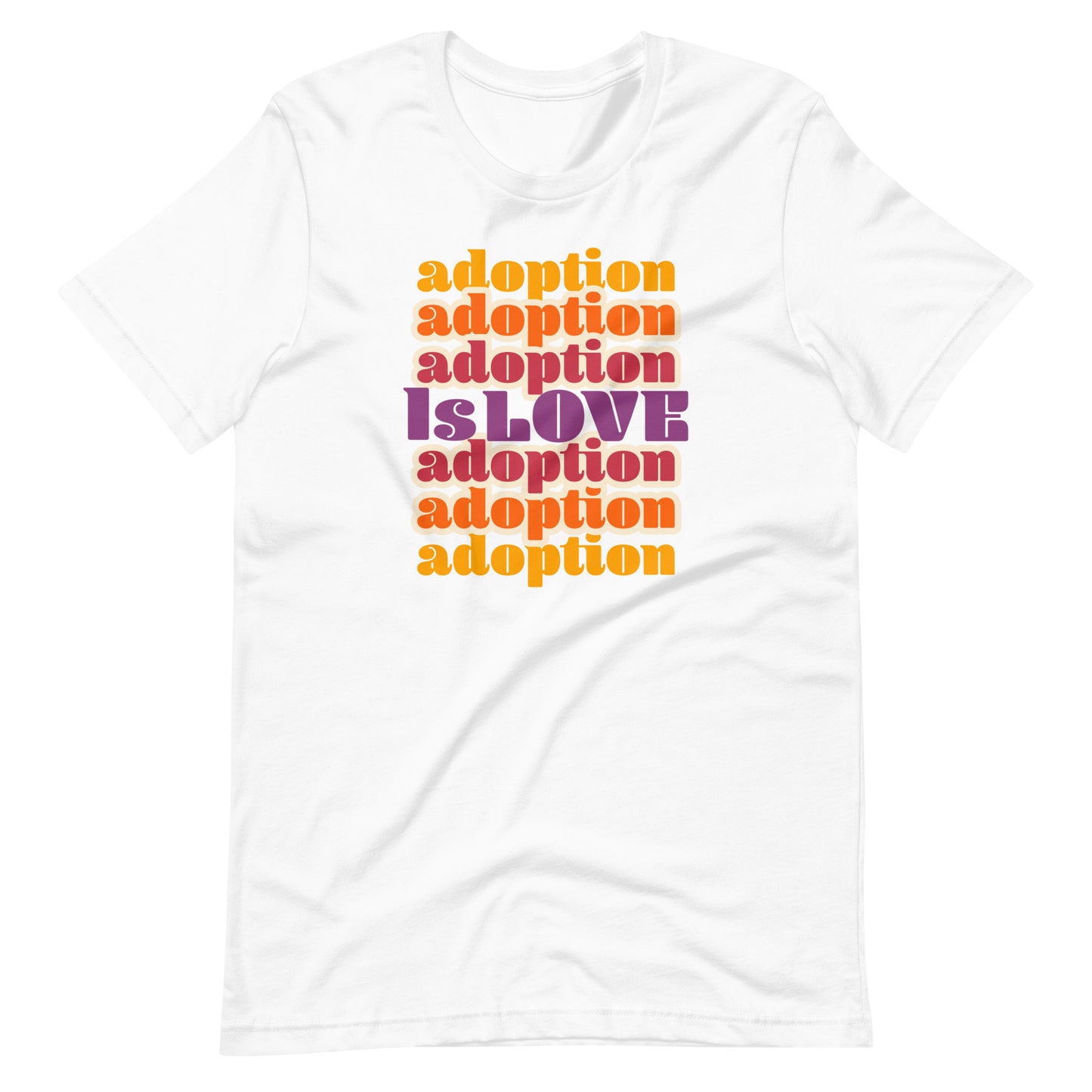 Adoption Is Love - retro design on a unisex t-shirt