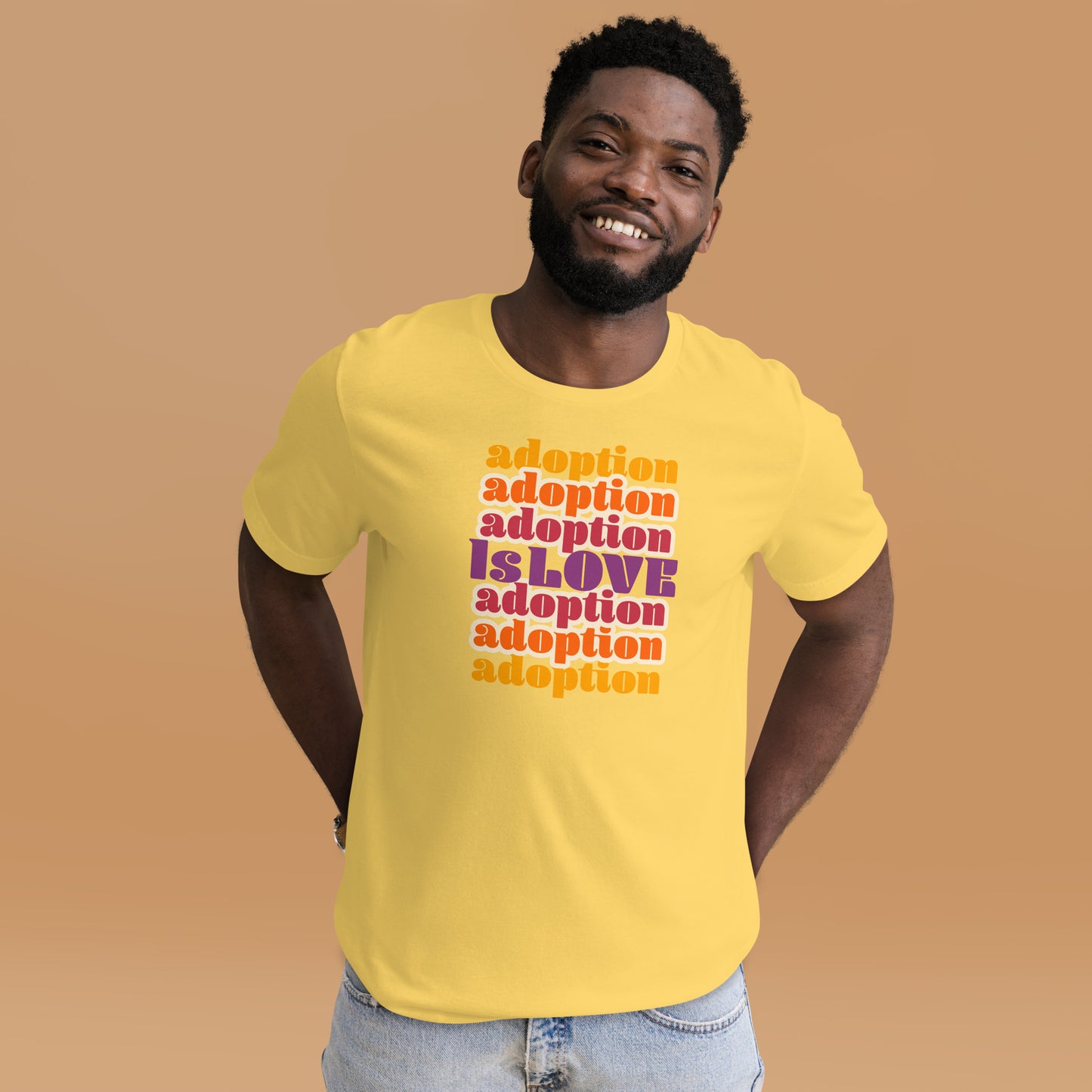 Adoption Is Love - retro design on a unisex t-shirt