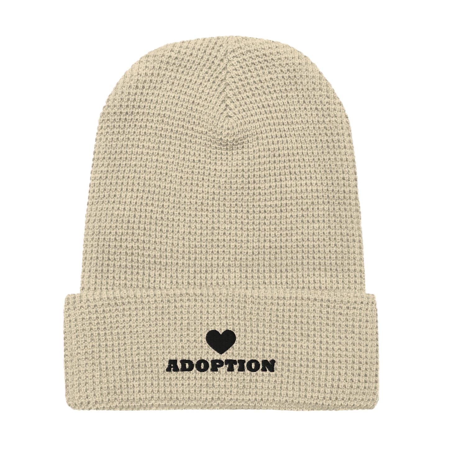 ADOPTION (heart) - Waffle beanie - Adoption Stuff Store, Birch, Hat