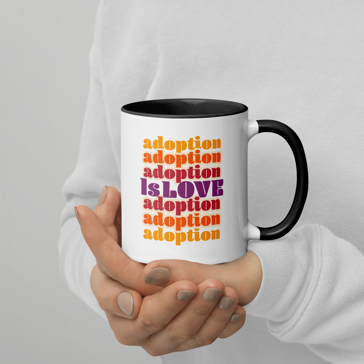 Adoption Stuff Store mug - Love makes a family - adoption and foster care themed items - Adoption is Love 