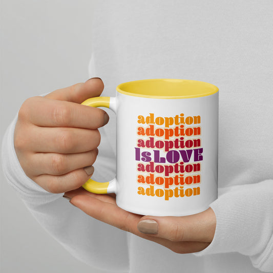 Adoption Stuff Store Adoption is Love mug with retro design. Shop at Adoption Stuff Store for shirts, hats, stickers, mugs, gifts and more all with a loving adoption and foster care theme! 