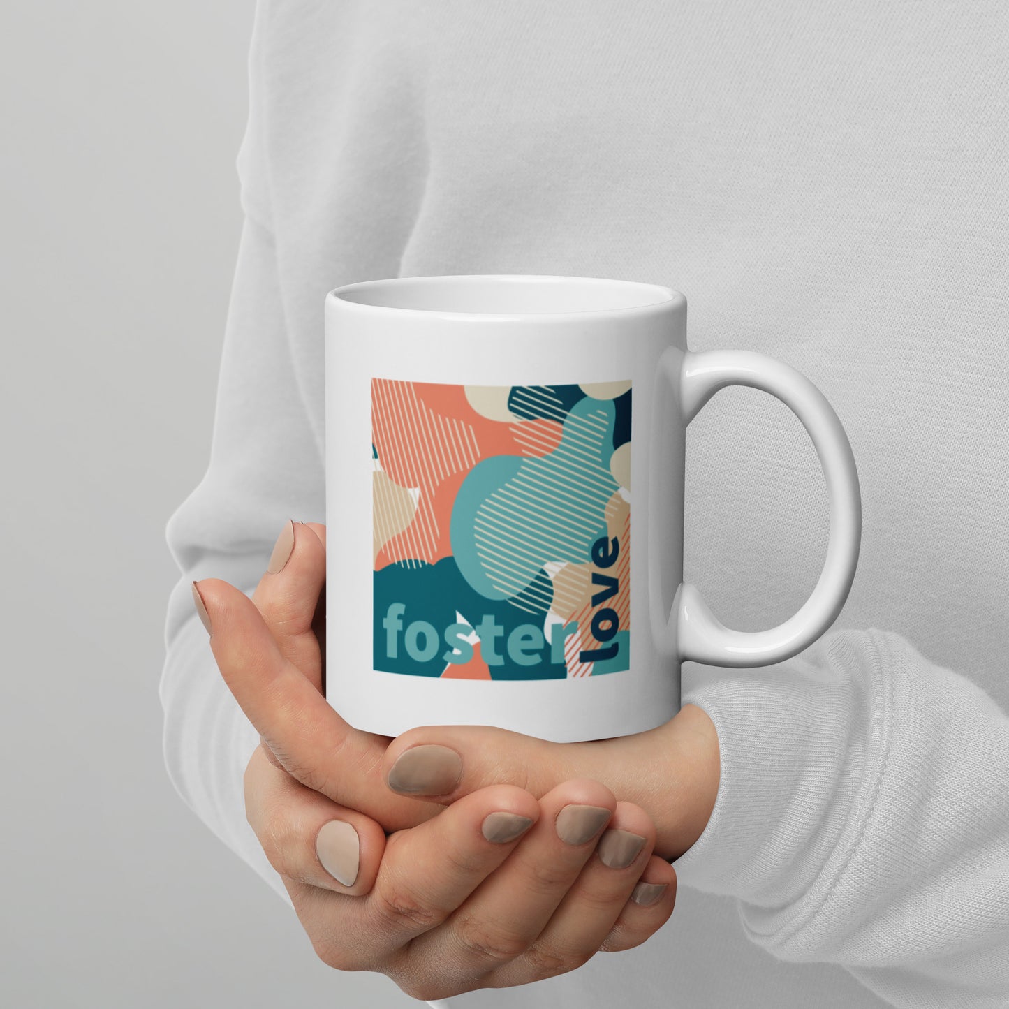 Foster Love - camo design on white glossy mug - Adoption Stuff Store, , Mug