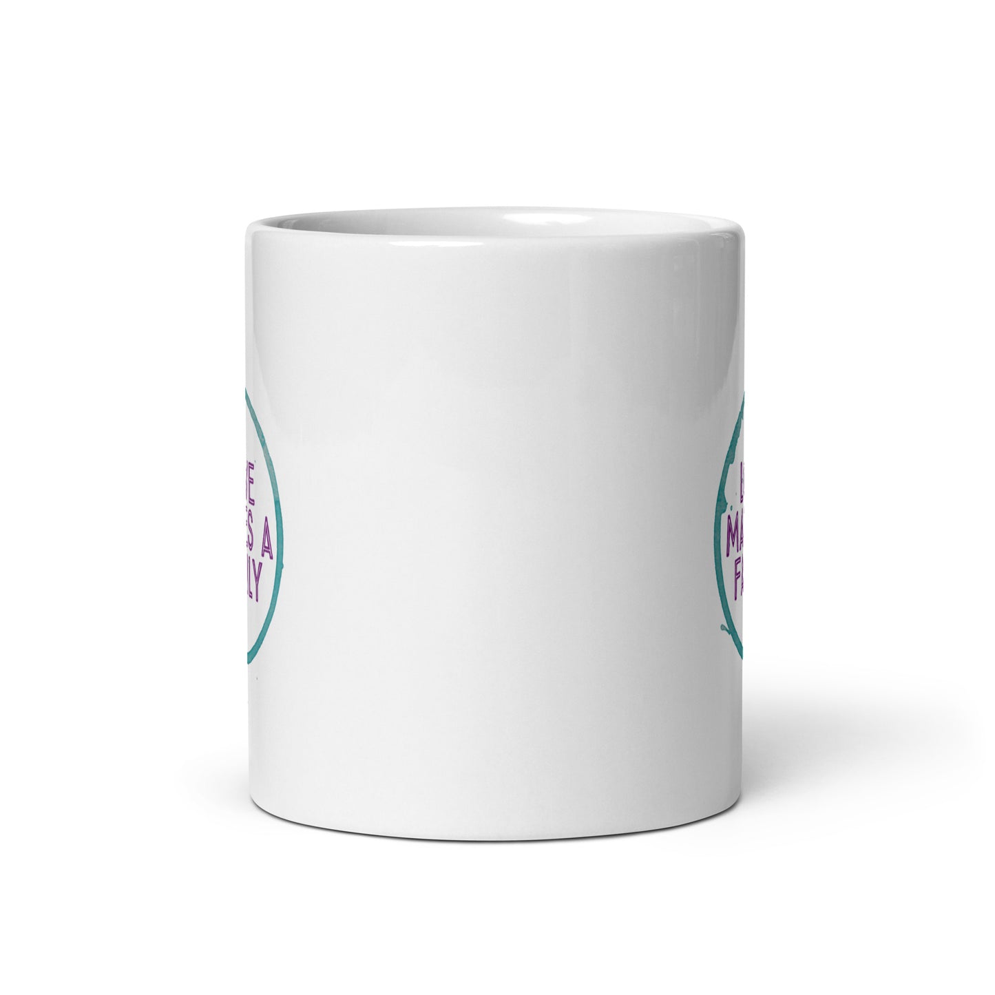 Love Makes A Family - White glossy mug