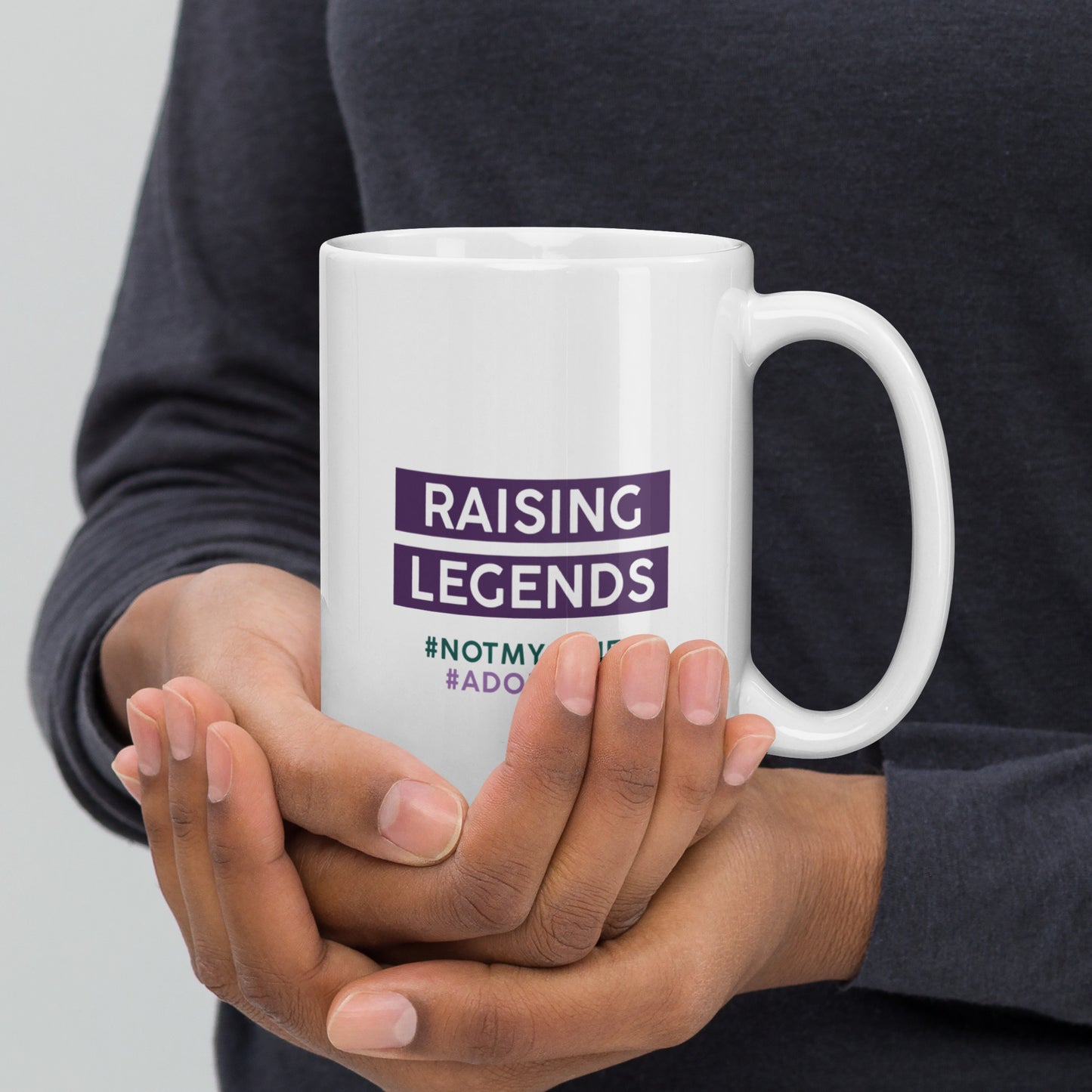 Raising Legends! - Funny adoption white glossy mug