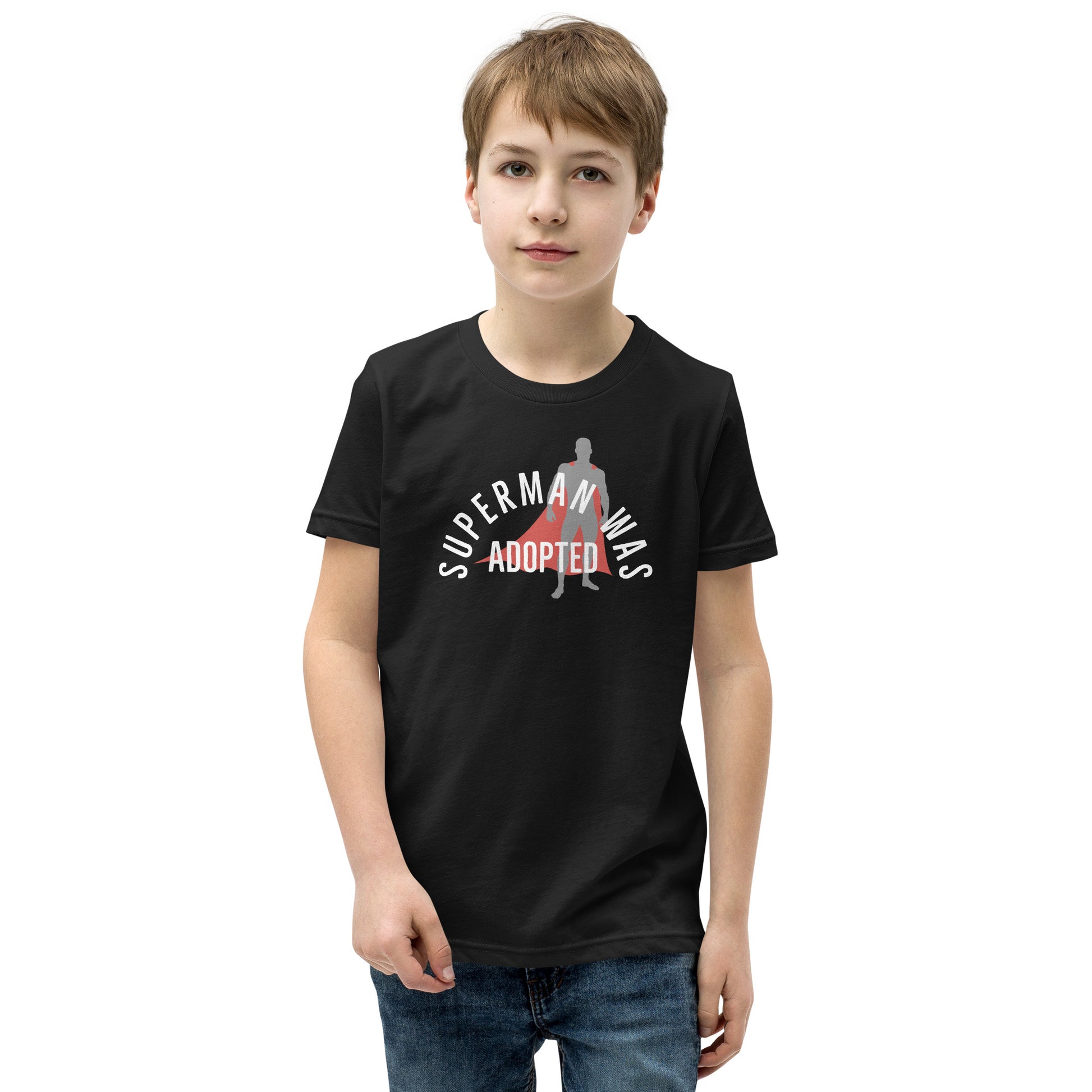 Superman was Adopted - Youth Short Sleeve T-Shirt - Adoption Stuff Store, , Youth Tshirt