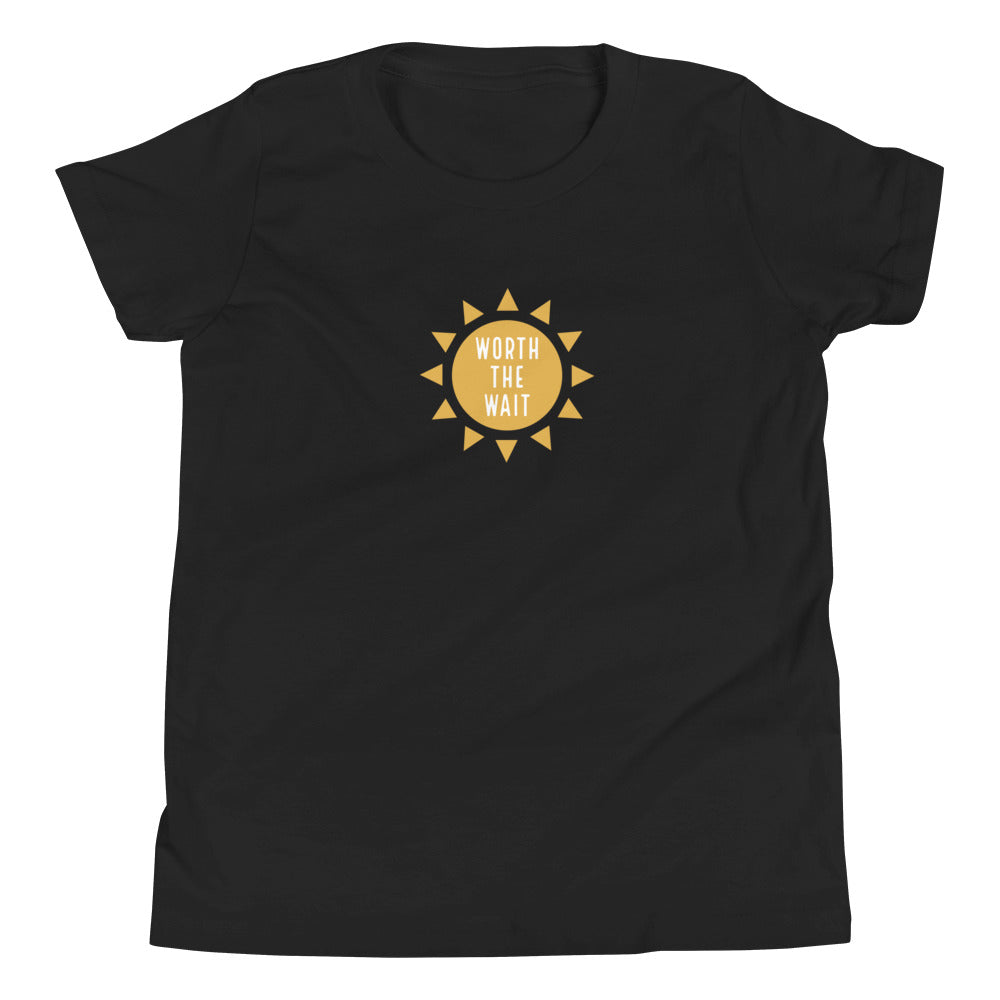 WORTH THE WAIT - Youth Short Sleeve T-Shirt - Adoption Stuff Store, Black / S, Kids clothes