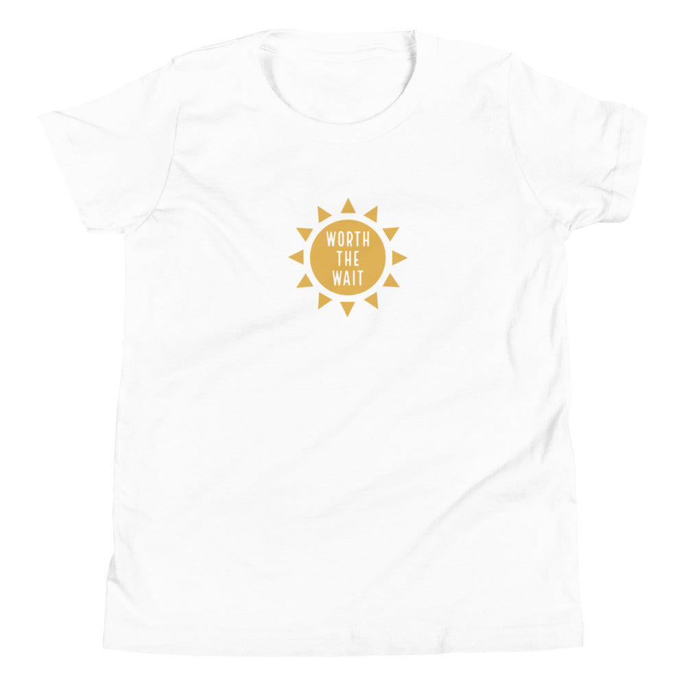 WORTH THE WAIT - Youth Short Sleeve T-Shirt - Adoption Stuff Store, White / S, Kids clothes